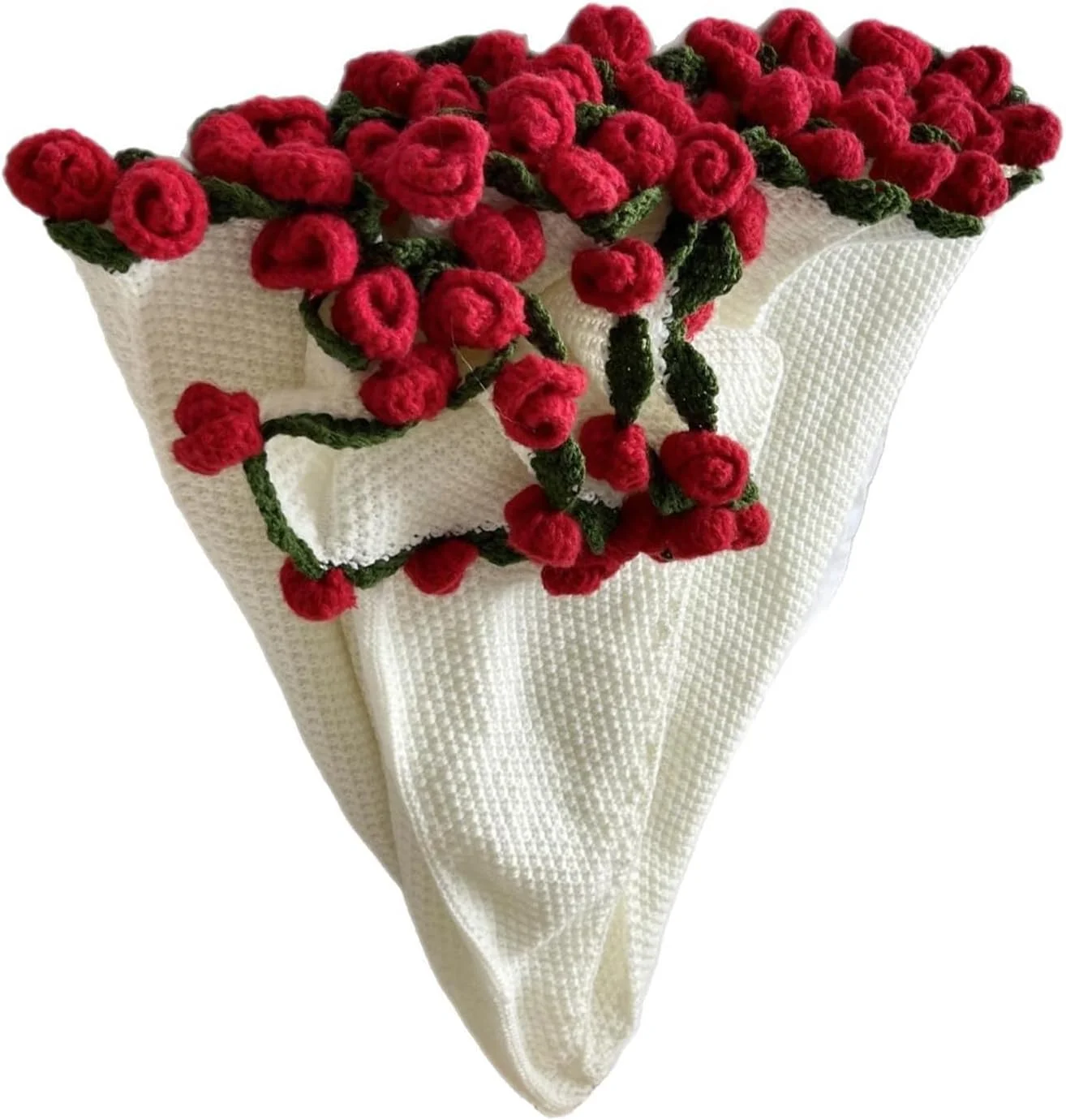 Rose Bouquet Blanket,Crochet Flower Bouquet Blanket,Finished Rose Bouquets Crochet Flower Blankets,Foldable Flowers Bouquets Blankets Finished,Soft And Lightweight,For Home Decor
