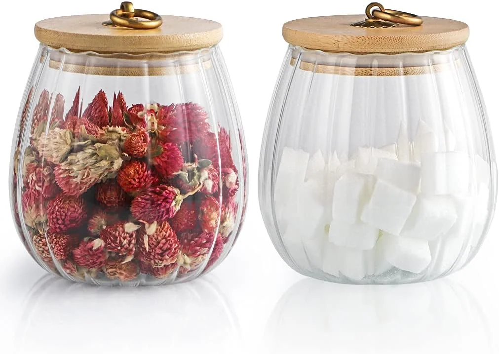 MDLUU ست 2 عددی شیشه های ذخیره سازی با درب بامبو، ظرف شیشه ای آشپزخانه 700 میلی لیتری/23 اونسی، ظروف ذخیره سازی تزئینی و ضد هوا برای چای، قهوه، شکر، آجیل MDLUU ست 2 عددی شیشه های ذخیره سازی با درب بامبو، ظرف شیشه ای آشپزخانه 700 میلی لیتری/23 اونسی، ظروف ذخیره سازی تزئینی و ضد هوا برای چای، قهوه، شکر، آجیل