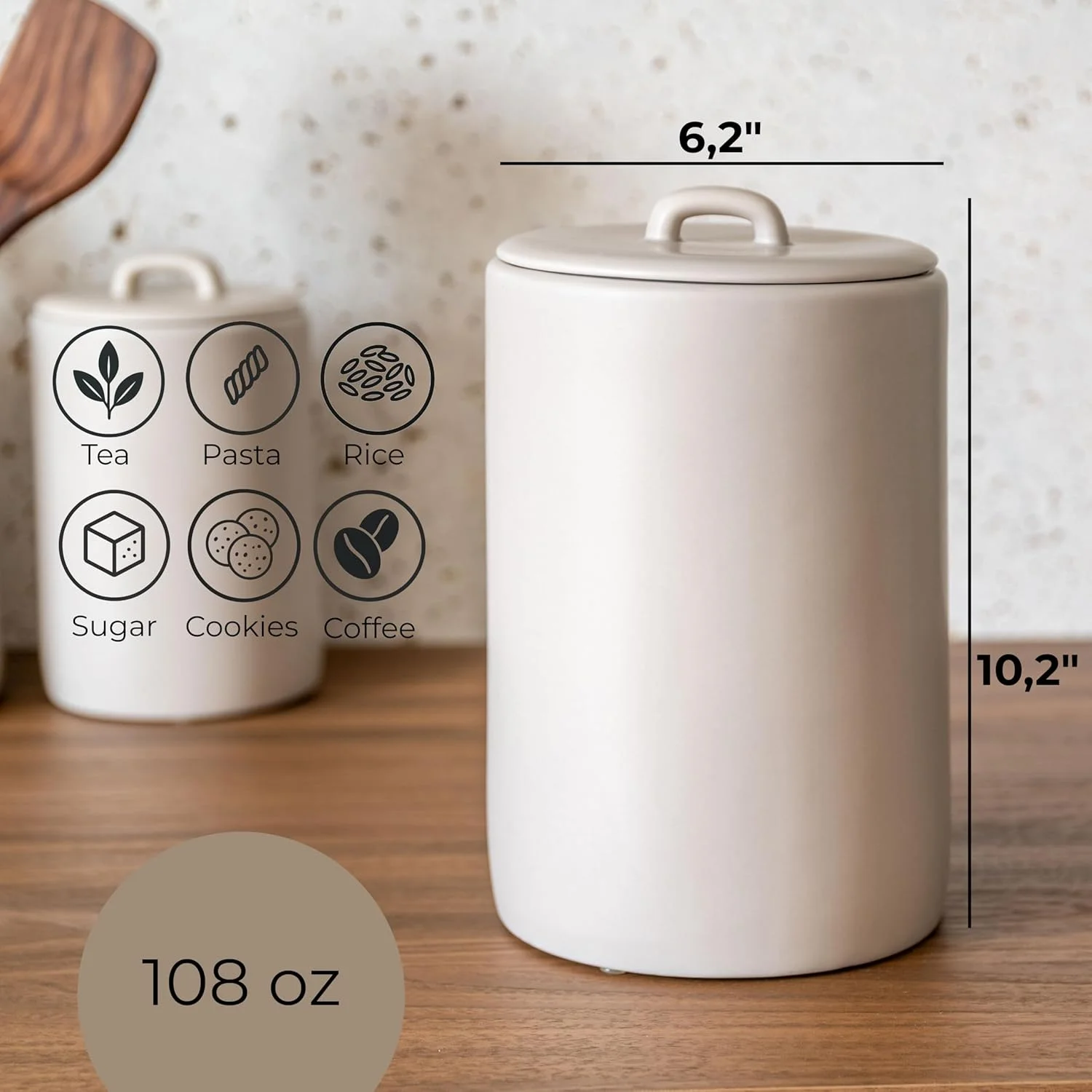 ظروف کوکی منحصر به فرد Maison May با درب محکم (3200 میلی لیتر)، ظرف سرامیکی نگهداری مواد غذایی با درب برای روی کابینت آشپزخانه، غیر سمی، کاسه شکر، قهوه، ظروف و قوطی های مواد غذایی، ظرف آشپزخانه، طرح خانه روستایی ظروف کوکی منحصر به فرد Maison May با درب محکم (3200 میلی لیتر)، ظرف سرامیکی نگهداری مواد غذایی با درب برای روی کابینت آشپزخانه، غیر سمی، کاسه شکر، قهوه، ظروف و قوطی های مواد غذایی، ظرف آشپزخانه، طرح خانه روستایی