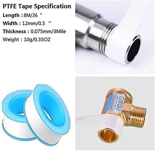 نوار تفلون CooToly، [بسته 6 عددی] نوار آب بندی رزوه، نوار آب بندی رزوه Ptfe برای لوله کش ها، نوار آب بندی برای لوله آب نشتی (6 عدد)