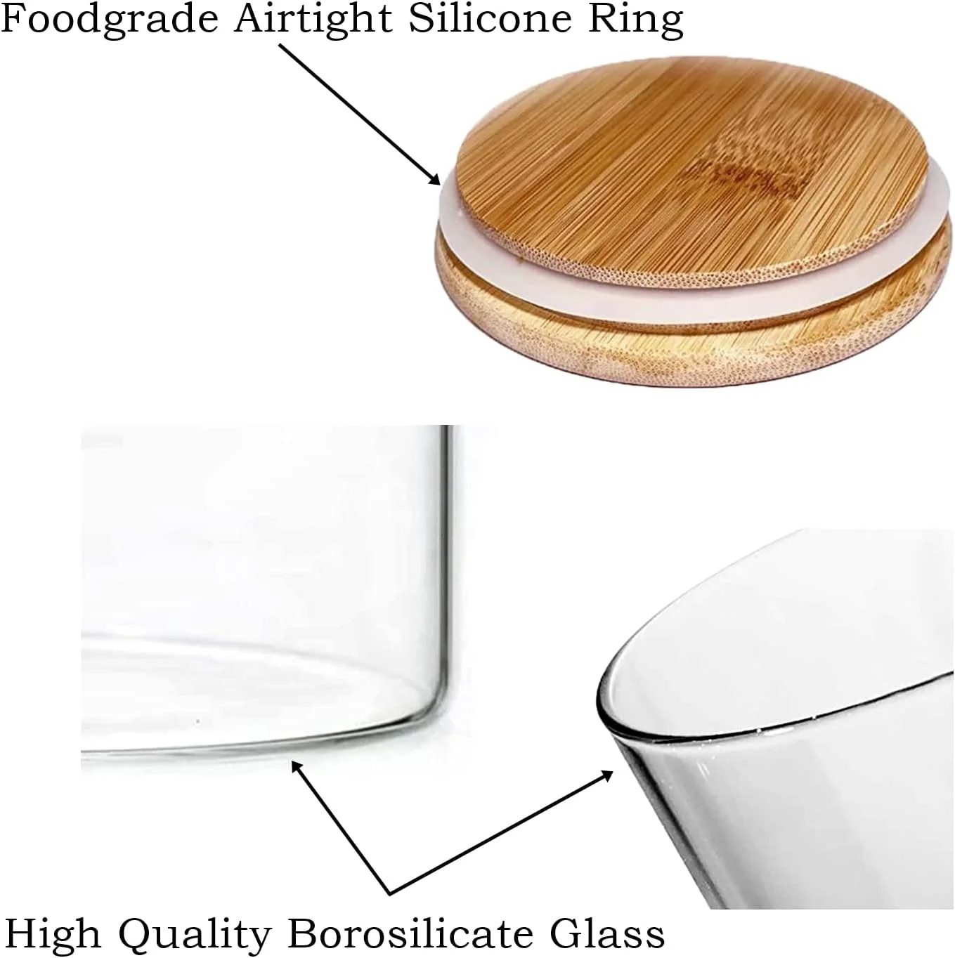 مجموعه 6 عددی ظروف شیشه ای MAMATOONS با درب بامبو، ظرف کوکی برای چای، دانه های قهوه، ژله و حبوبات، ظروف نگهداری مواد غذایی، ظروف شیشه ای آشپزخانه، 3 عدد کوچک (600 میلی لیتر) و 3 عدد بزرگ (1300 میلی لیتر) مجموعه 6 عددی ظروف شیشه ای MAMATOONS با درب بامبو، ظرف کوکی برای چای، دانه های قهوه، ژله و حبوبات، ظروف نگهداری مواد غذایی، ظروف شیشه ای آشپزخانه، 3 عدد کوچک (600 میلی لیتر) و 3 عدد بزرگ (1300 میلی لیتر)