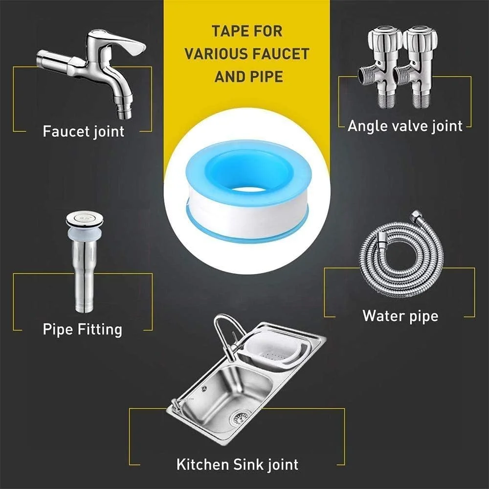 نوار تفلون CooToly، [بسته 6 عددی] نوار آب بندی رزوه، نوار آب بندی رزوه Ptfe برای لوله کش ها، نوار آب بندی برای لوله آب نشتی (6 عدد)