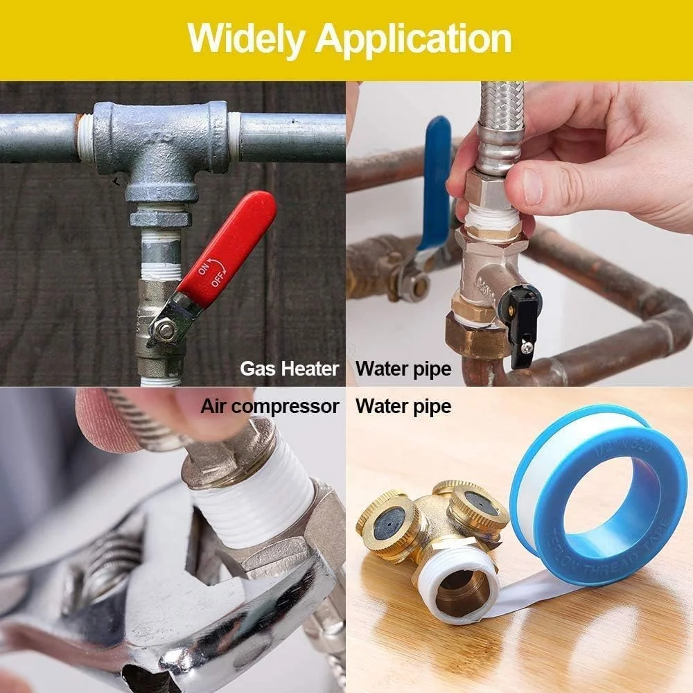 نوار تفلون CooToly، [بسته 6 عددی] نوار آب بندی رزوه، نوار آب بندی رزوه Ptfe برای لوله کش ها، نوار آب بندی برای لوله آب نشتی (6 عدد)