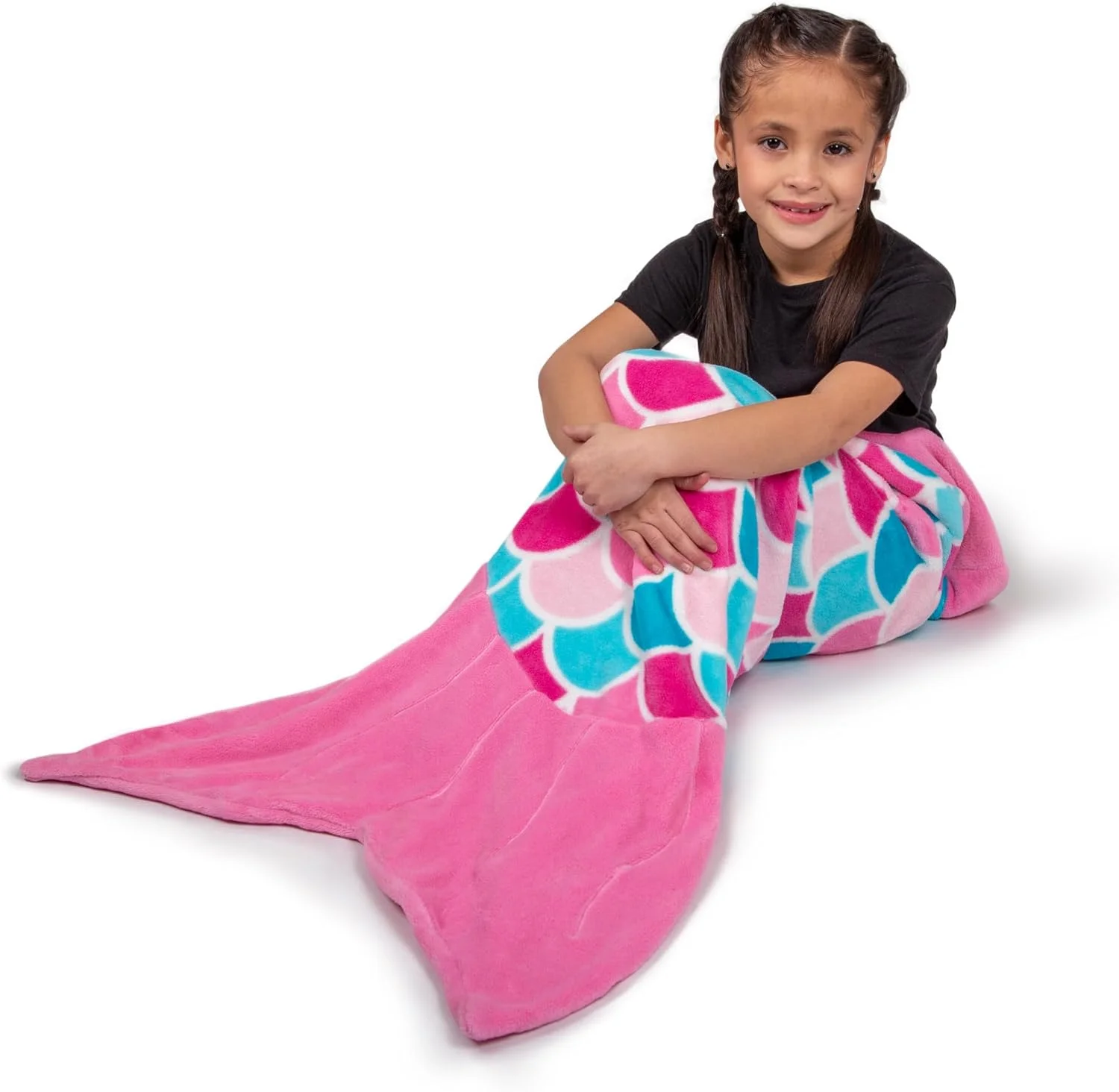 پتوی پری دریایی فین فان مناسب کودکان، دختران و پسران - Cuddle Tails، کودکان، رویای صورتی