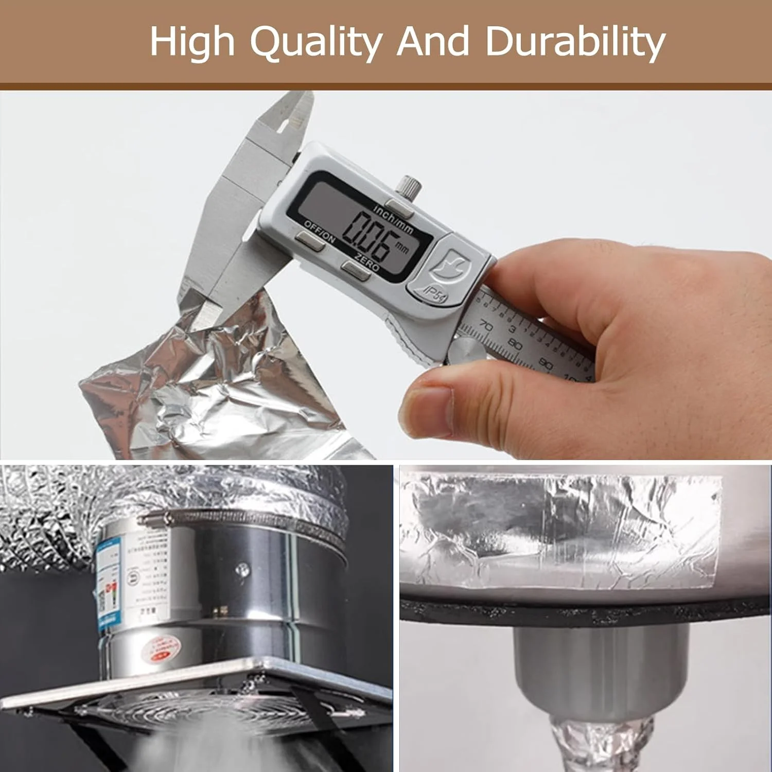 نوار فویل آلومینیومی 5 سانتی متر در 50 متر - 2 رول نوار چسب نقره ای عایق ضد آب با درجه حرارت بالا برای تعمیر مجرای HVAC، لوله ها، تعمیرات خانگی، مقاوم در برابر شعله و محافظت شده در برابر اشعه ماوراء بنفش