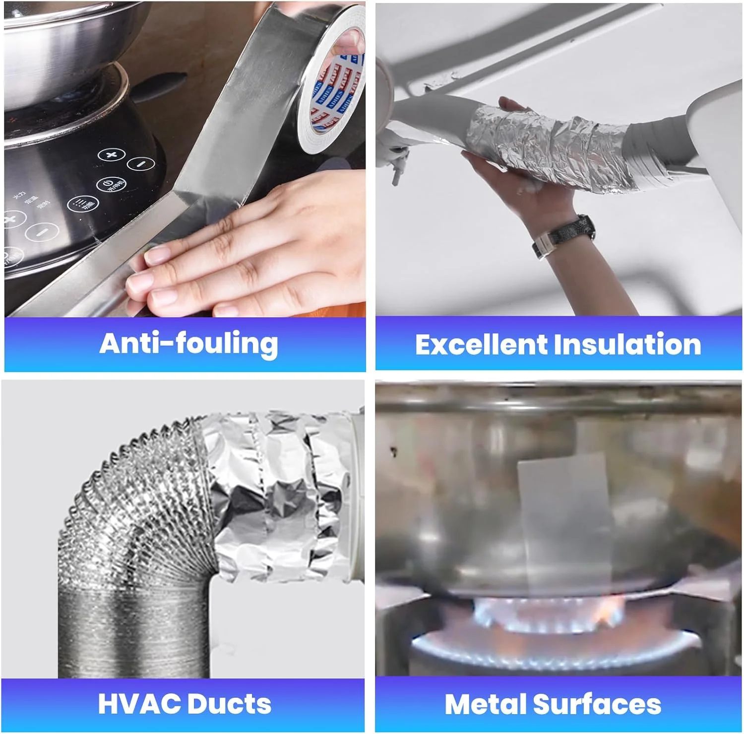 نوار فویل آلومینیومی مقاوم در برابر حرارت ADHES PURSUIT OF PERFECTION، عرض 50 میلی متر (2 اینچ) در طول 64 متر (70 یارد)