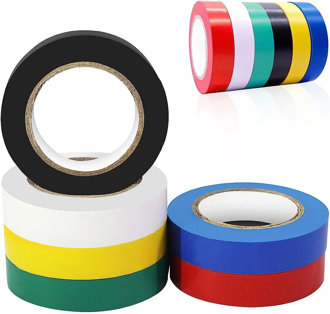 نوار چسب برق Benting، 6 رول، 1.5 سانتی متر عرض، 10 متر طول، PVC ضد آب، مقاوم در برابر شعله، چسبندگی قوی، نوار عایق (6 رنگ) نوار چسب برق Benting، 6 رول، 1.5 سانتی متر عرض، 10 متر طول، PVC ضد آب، مقاوم در برابر شعله، چسبندگی قوی، نوار عایق (6 رنگ)