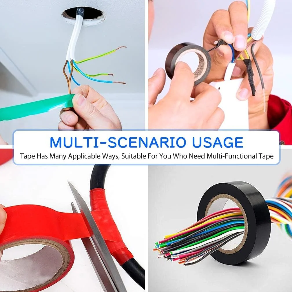 نوار چسب برق Benting، 6 رول، 1.5 سانتی متر عرض، 10 متر طول، PVC ضد آب، مقاوم در برابر شعله، چسبندگی قوی، نوار عایق (6 رنگ) نوار چسب برق Benting، 6 رول، 1.5 سانتی متر عرض، 10 متر طول، PVC ضد آب، مقاوم در برابر شعله، چسبندگی قوی، نوار عایق (6 رنگ)