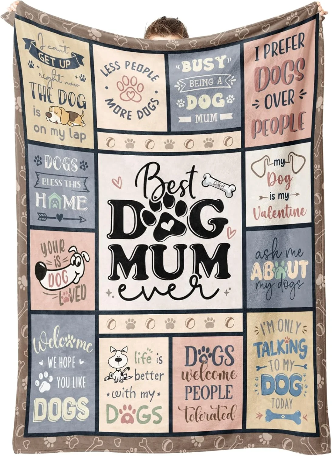 Encoink Dog Mum Gifts - Best Dog Mum Ever Blanket, Funny Dog Lover Gifts for Women, Cozy Dog Gift for Women, Dog Owner, Dog Themed Present Blanket for Birthday, Christmas, Mother’s Day Encoink Dog Mum Gifts - Best Dog Mum Ever Blanket, Funny Dog Lover Gifts for Women, Cozy Dog Gift for Women, Dog Owner, Dog Themed Present Blanket for Birthday, Christmas, Mother’s Day