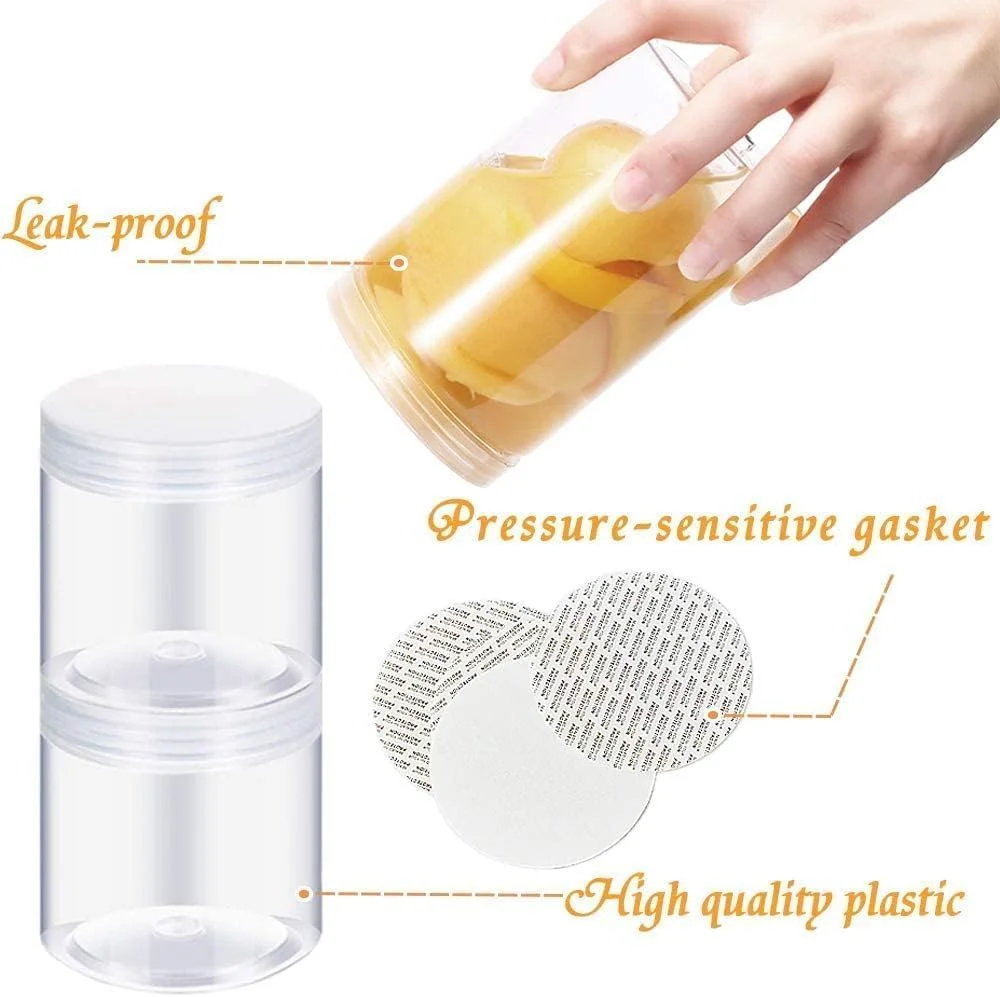 Clear Plastic jars with lids-Wide-Mouth Plastic Slime Storage Favor Jars for Crafts-Refillable Empty Containers with Lids Round Clear Jars-pack of 12,1200 ML Clear Plastic jars with lids-Wide-Mouth Plastic Slime Storage Favor Jars for Crafts-Refillable Empty Containers with Lids Round Clear Jars-pack of 12,1200 ML