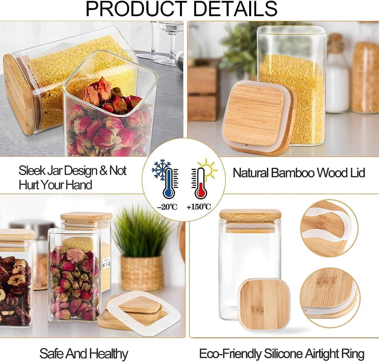 ظروف ادویه با درب بامبو طبیعی - شیشه ای - 12 عدد ظرف شیشه ای مربعی - ظروف گیاهی 450 میلی لیتری با برچسب های ضد آب، ظروف درب دار - ظروف کوچک خالی چاشنی (مجموعه 12 عددی (150 میلی لیتر)) ظروف ادویه با درب بامبو طبیعی - شیشه ای - 12 عدد ظرف شیشه ای مربعی - ظروف گیاهی 450 میلی لیتری با برچسب های ضد آب، ظروف درب دار - ظروف کوچک خالی چاشنی (مجموعه 12 عددی (150 میلی لیتر))