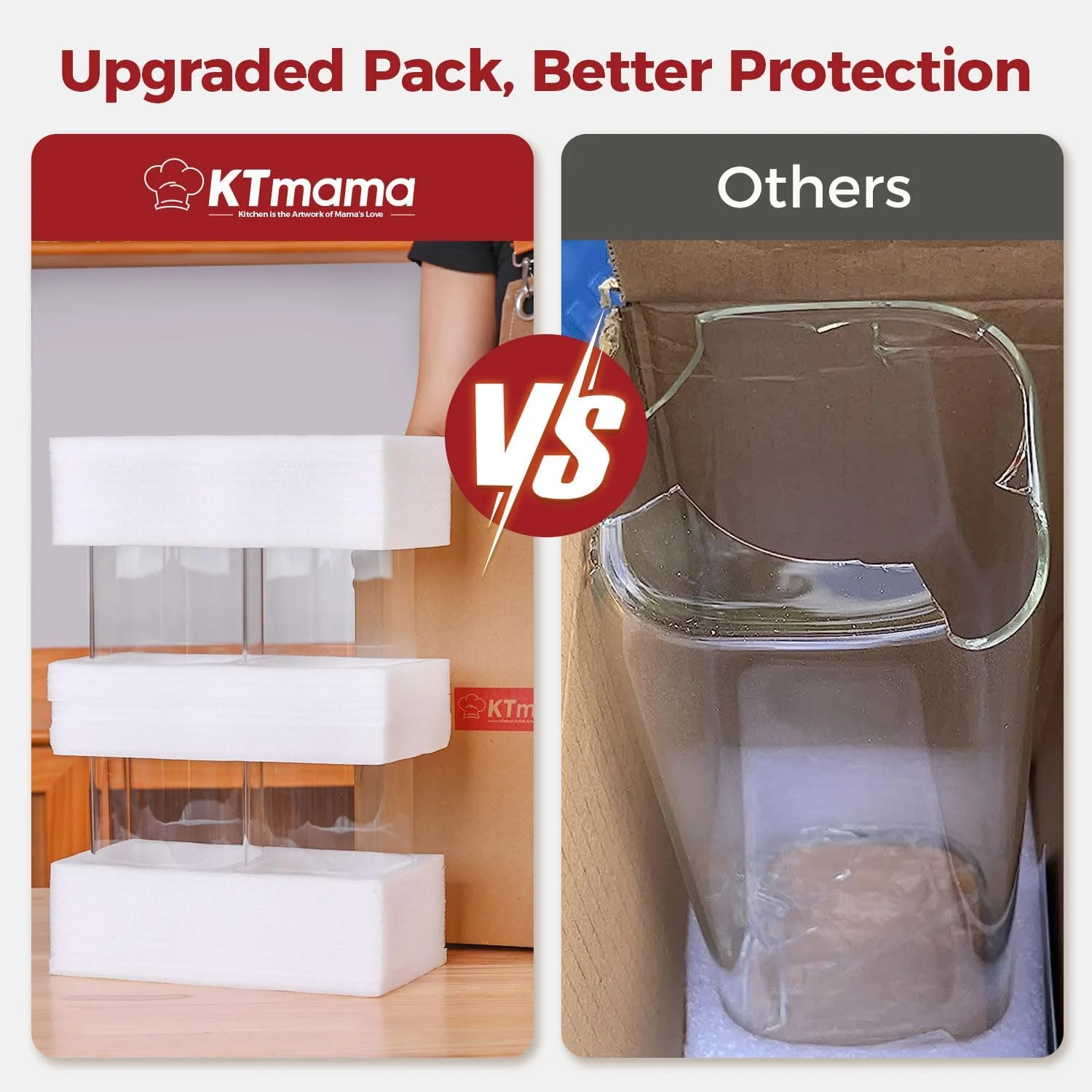 ظروف شیشه ای ذخیره سازی KTMAMA با درب، مجموعه ظروف شیشه ای برای نگهداری مواد غذایی، سازمان دهنده های انبار برای کلوچه، آب نبات، چای، دانه های قهوه (بسته 4 عددی 1 کوارت)