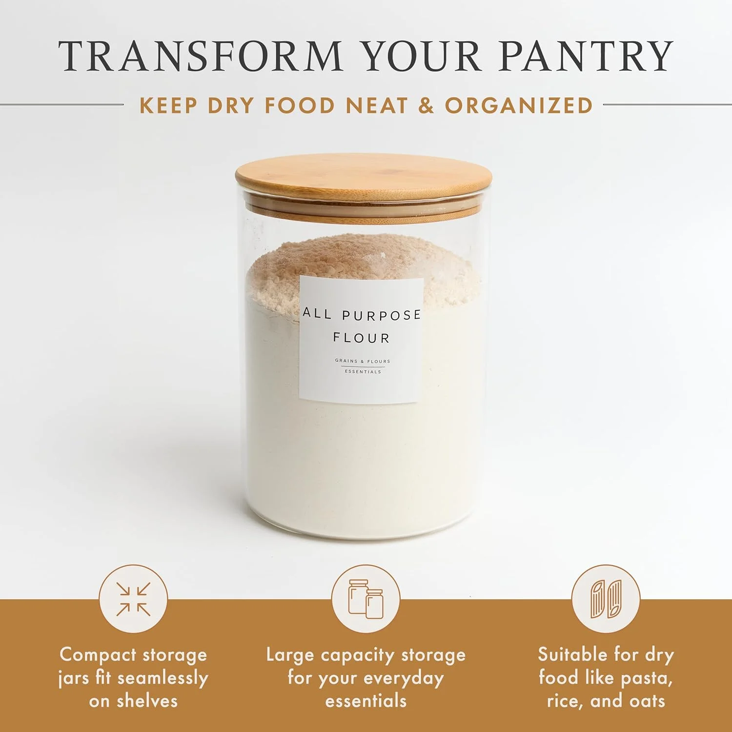 ظروف شیشه ای درب بامبو Livabl برای سازماندهی کابینت، ظروف شیشه ای ذخیره سازی، ظروف شیشه ای ذخیره سازی درب دار، شیشه مربا، شیشه پاستا، ظروف و بانکه های ذخیره سازی (3 لیتر) ظروف شیشه ای درب بامبو Livabl برای سازماندهی کابینت، ظروف شیشه ای ذخیره سازی، ظروف شیشه ای ذخیره سازی درب دار، شیشه مربا، شیشه پاستا، ظروف و بانکه های ذخیره سازی (3 لیتر)