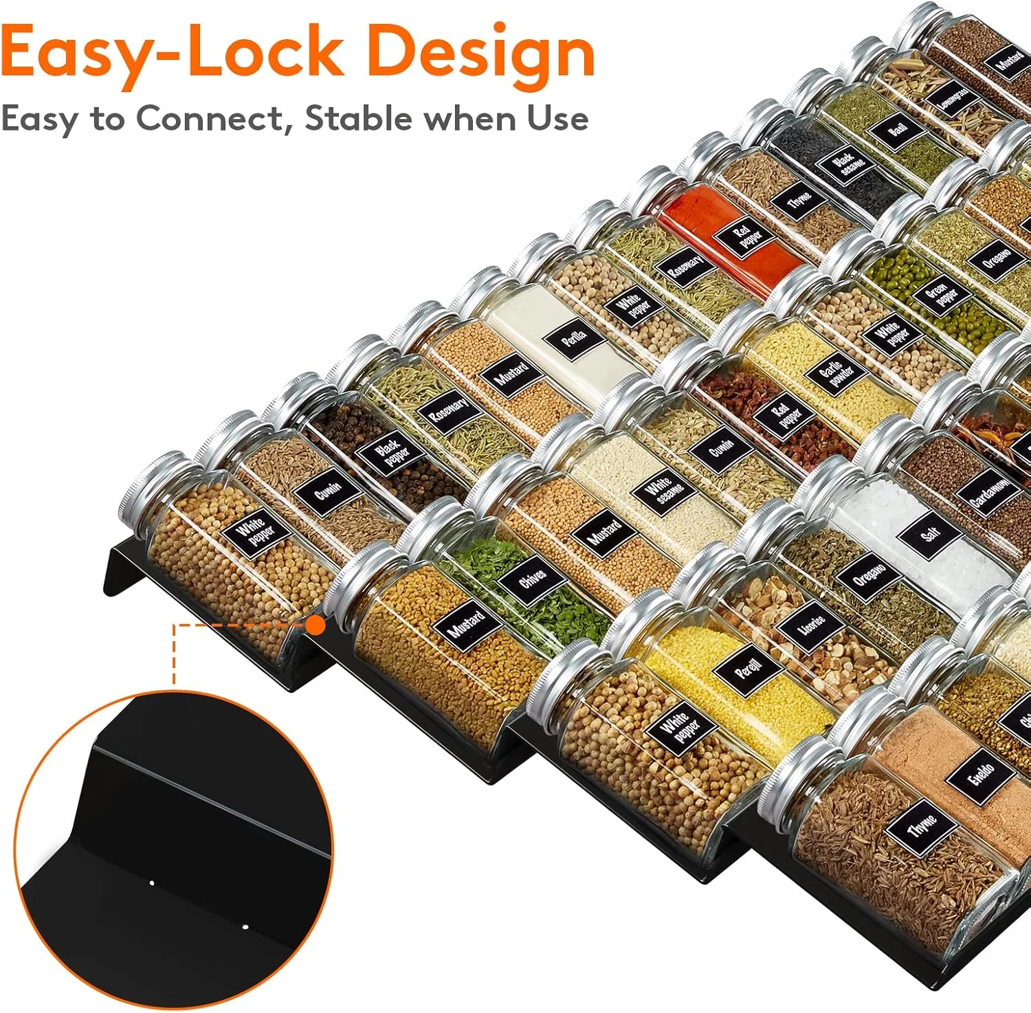 سازمان دهنده کشو ادویه Lifewit، قفسه ادویه برای داخل کشو، سینی نگهداری قابل تنظیم شیشه های چاشنی برای کابینت، قفسه 64 کشو اکریلیک برای آشپزخانه، روی میز، کابینت، 4 طبقه، مجموعه 8 عددی، مشکی سازمان دهنده کشو ادویه Lifewit، قفسه ادویه برای داخل کشو، سینی نگهداری قابل تنظیم شیشه های چاشنی برای کابینت، قفسه 64 کشو اکریلیک برای آشپزخانه، روی میز، کابینت، 4 طبقه، مجموعه 8 عددی، مشکی