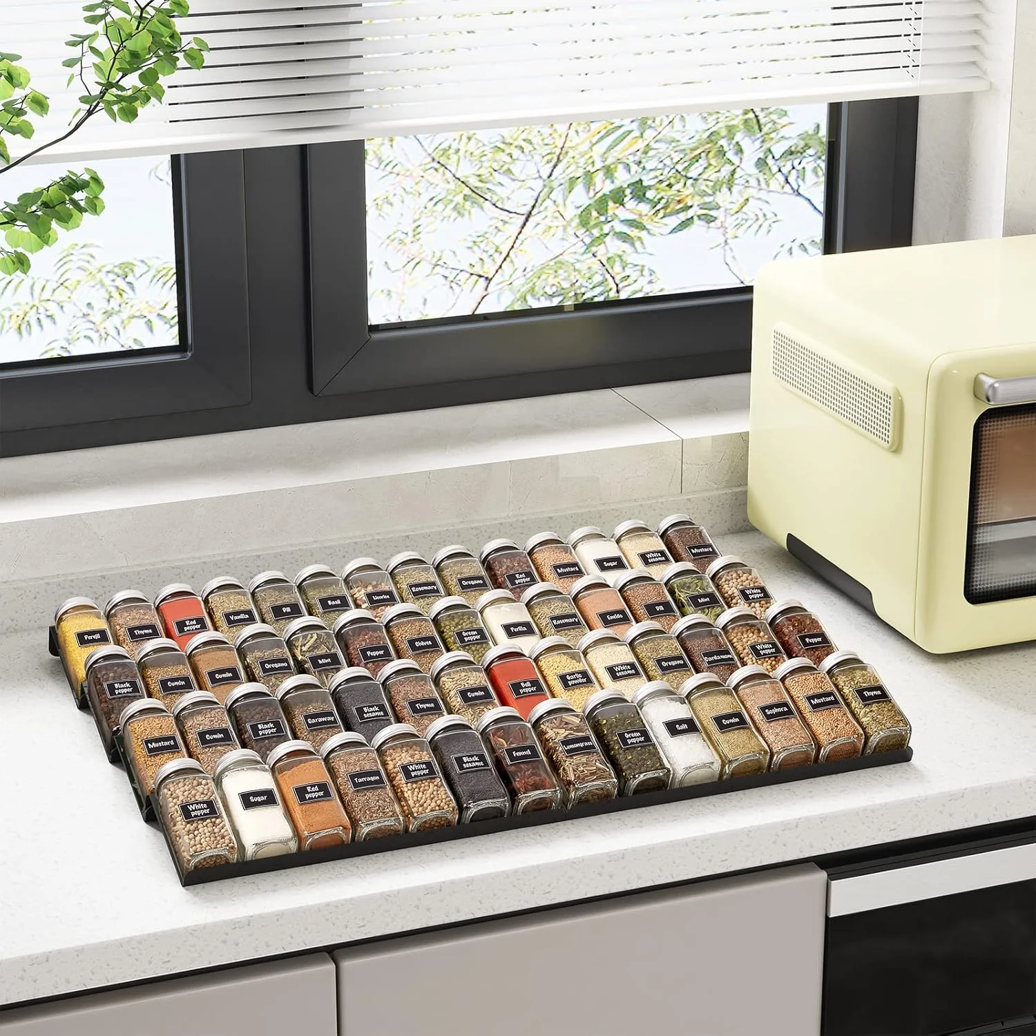 سازمان دهنده کشو ادویه Lifewit، قفسه ادویه برای داخل کشو، سینی نگهداری قابل تنظیم شیشه های چاشنی برای کابینت، قفسه 64 کشو اکریلیک برای آشپزخانه، روی میز، کابینت، 4 طبقه، مجموعه 8 عددی، مشکی سازمان دهنده کشو ادویه Lifewit، قفسه ادویه برای داخل کشو، سینی نگهداری قابل تنظیم شیشه های چاشنی برای کابینت، قفسه 64 کشو اکریلیک برای آشپزخانه، روی میز، کابینت، 4 طبقه، مجموعه 8 عددی، مشکی