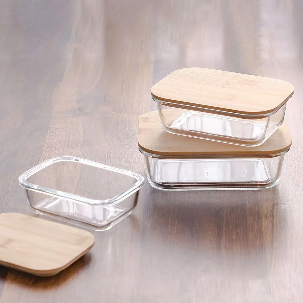 ست ظروف شیشه ای 3 تکه نگهداری مواد غذایی Kitchen Essentials - شیشه های بادوام برای انبار، ادویه جات، قهوه، بدون BPA، ضد نشت، راه حل سازماندهی آشپزخانه ست ظروف شیشه ای 3 تکه نگهداری مواد غذایی Kitchen Essentials - شیشه های بادوام برای انبار، ادویه جات، قهوه، بدون BPA، ضد نشت، راه حل سازماندهی آشپزخانه