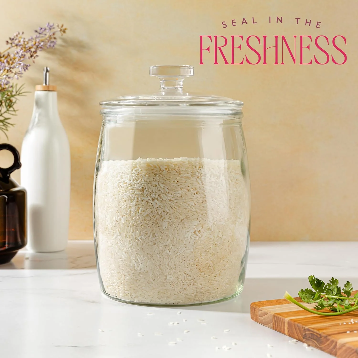 ست 2 عددی شیشه کوکی 1 گالنی kitchentoolz با درب - شیشه های بزرگ با درب برای کوکی، آبنبات، آرد، شکر، خوراکی های حیوانات خانگی - ظروف شیشه ای شفاف برای نگهداری مواد غذایی ست 2 عددی شیشه کوکی 1 گالنی kitchentoolz با درب - شیشه های بزرگ با درب برای کوکی، آبنبات، آرد، شکر، خوراکی های حیوانات خانگی - ظروف شیشه ای شفاف برای نگهداری مواد غذایی