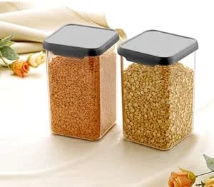 لوازم جانبی آشپزخانه کیچول | ظرف نگهداری مربعی شکل 1100 میلی لیتری و سازمان دهنده ظروف درب دار | ست ظروف آشپزخانه | ست جعبه های پلاستیکی برای نگهداری مواد غذایی در خانه و آشپزخانه، 6 عدد، مشکی لوازم جانبی آشپزخانه کیچول | ظرف نگهداری مربعی شکل 1100 میلی لیتری و سازمان دهنده ظروف درب دار | ست ظروف آشپزخانه | ست جعبه های پلاستیکی برای نگهداری مواد غذایی در خانه و آشپزخانه، 6 عدد، مشکی