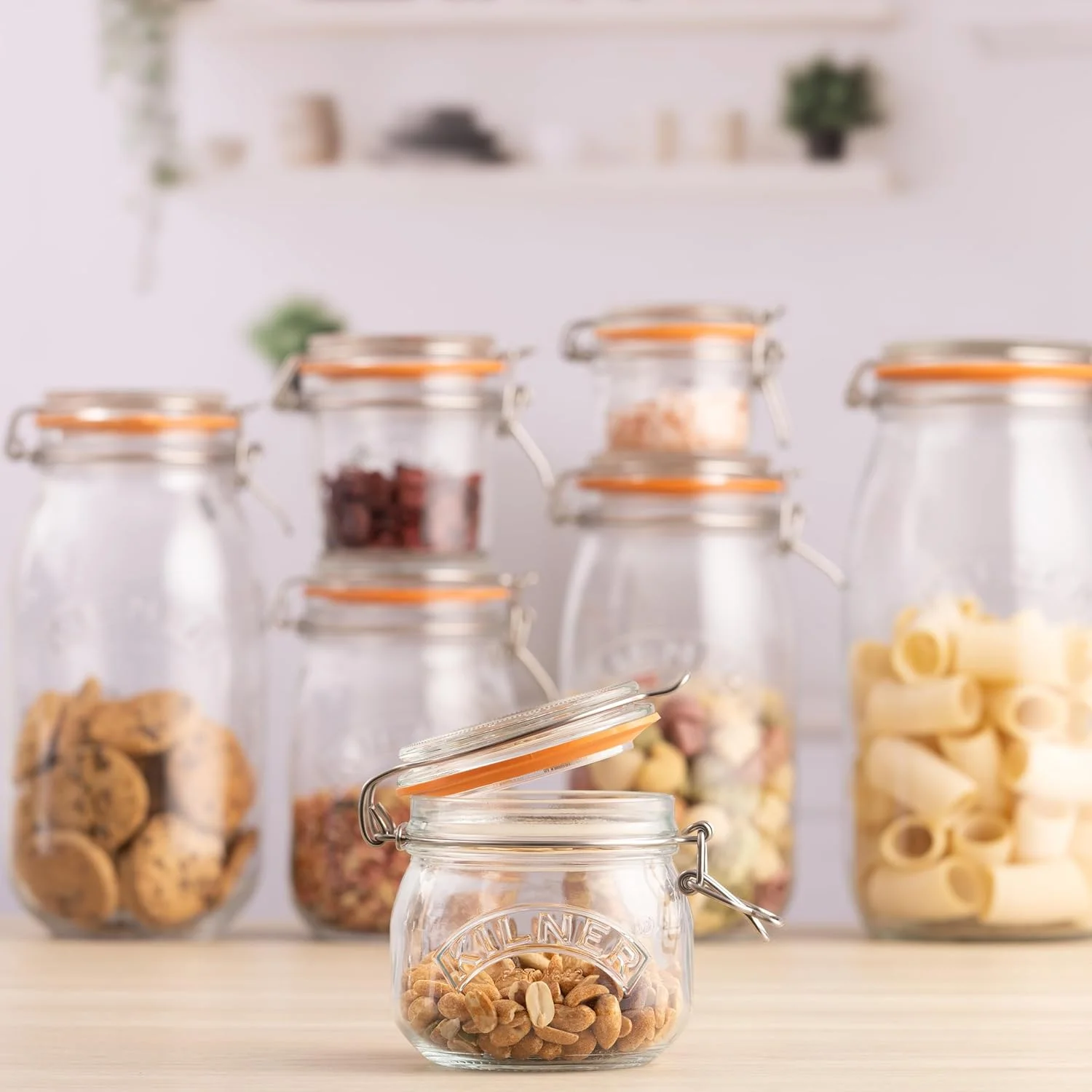 Kilner Set of 3 Clip Top Round Jars|0.5 Litre Capacity| Orange Seal and Stainless Steel Clip Fastening|Perfect for Storage & Preserving 0.5L 0025.054 Kilner Set of 3 Clip Top Round Jars|0.5 Litre Capacity| Orange Seal and Stainless Steel Clip Fastening|Perfect for Storage & Preserving 0.5L 0025.054