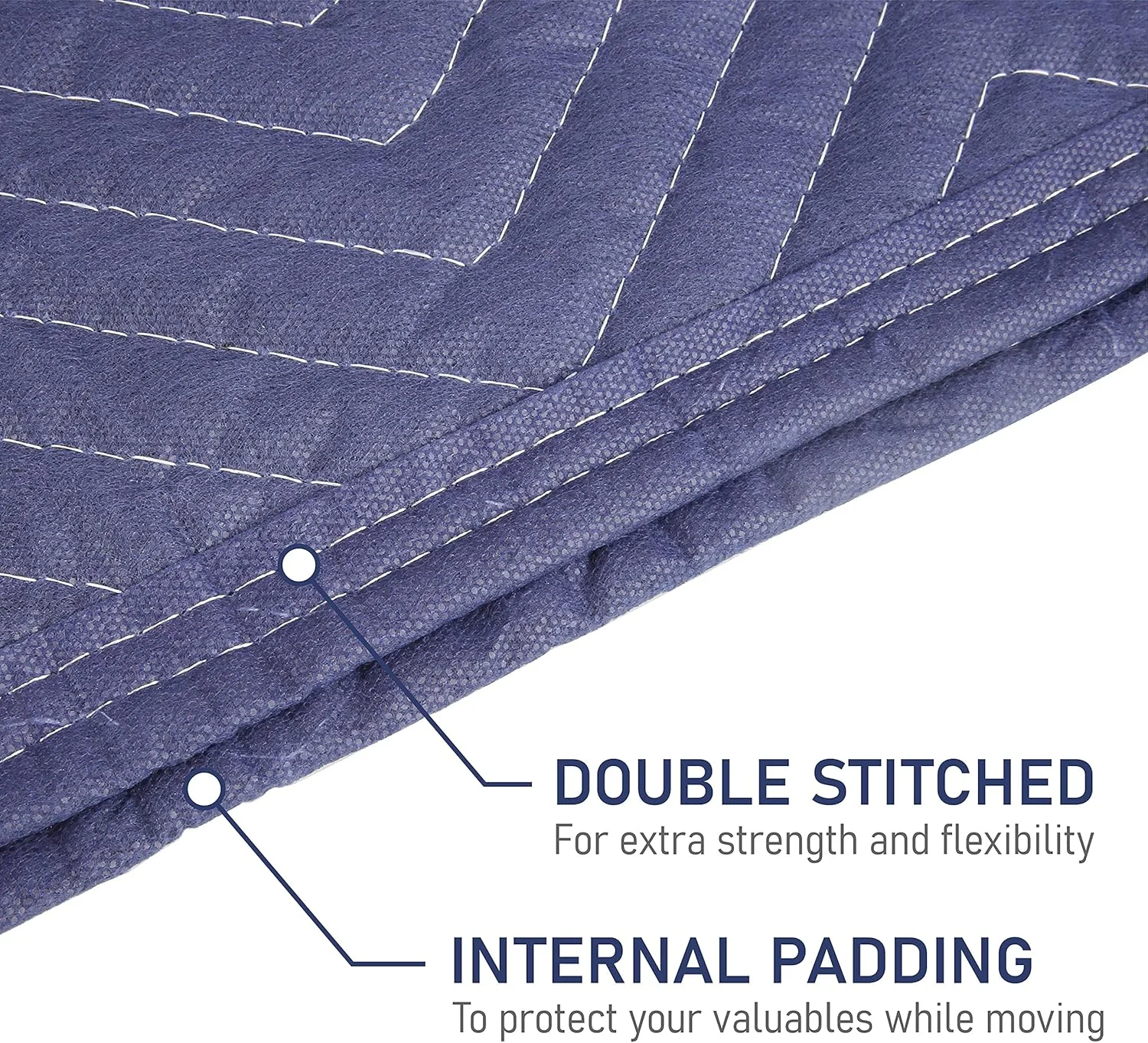 پک چهارتایی پتوی اسباب کشی ضخیم المپیا تولز، سایز 72 در 80 اینچ، مدل 91-061، آبی