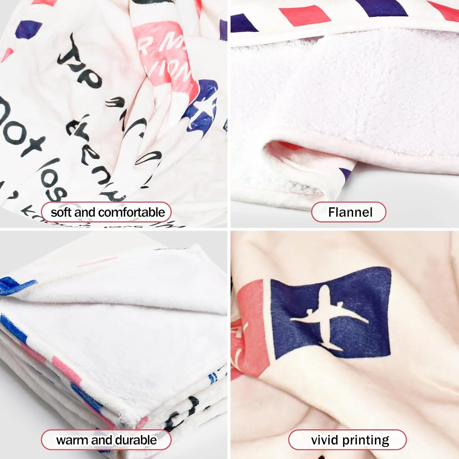 هدیه ای برای مادر از طرف دختر یا پسر، پتوی نرم و گرم با طرح تمبر، هدیه تولد برای مادر، مادربزرگ، هدیه برای مادر در روز مادر، کریسمس، سالگرد