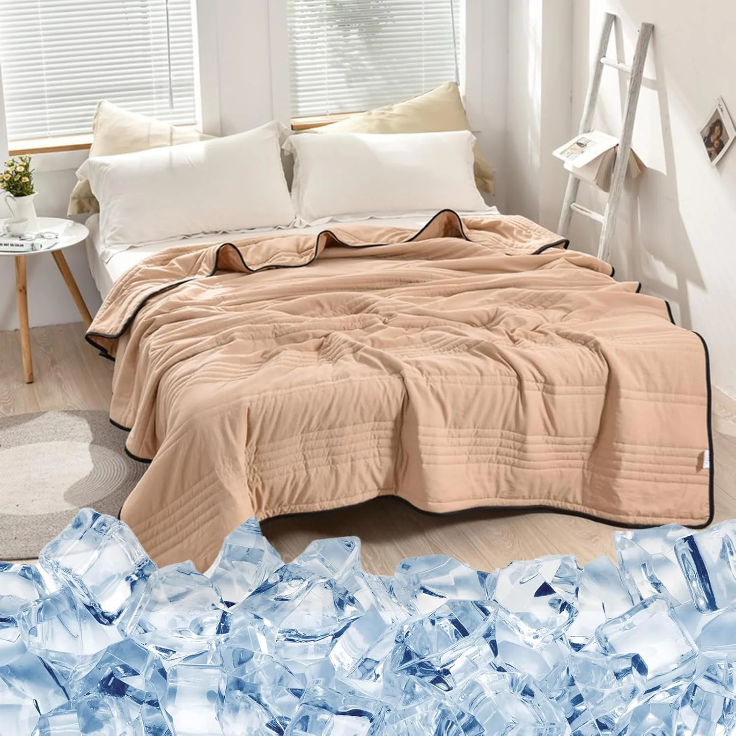 پتوی خنک کننده Nuvodreams سایز کوئین، پتوی خنک کننده ابریشمی Nuvodreams، پتوی لوکس برای تخت، ابریشمی صاف، سبک وزن و قابل تنفس، قابل شستشو در ماشین لباسشویی (بژ، کینگ (2mx2.31m)) پتوی خنک کننده Nuvodreams سایز کوئین، پتوی خنک کننده ابریشمی Nuvodreams، پتوی لوکس برای تخت، ابریشمی صاف، سبک وزن و قابل تنفس، قابل شستشو در ماشین لباسشویی (بژ، کینگ (2mx2.31m))