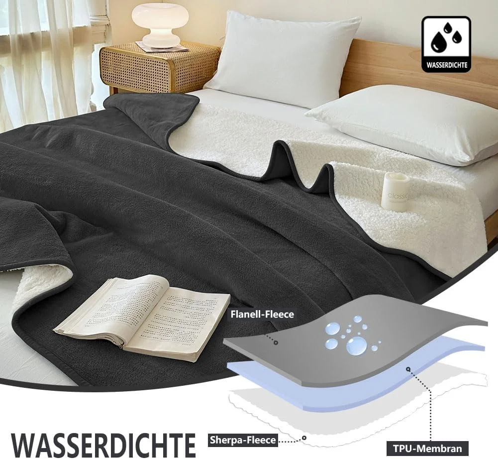 پتوی ضد آب NSNLGSGC سایز 60"x80" مناسب زوج ها، بزرگسالان و کودکان، پتوی عشق شرپای فلانل، ضد مایعات تا 1500 گرم، مشکی پتوی ضد آب NSNLGSGC سایز 60"x80" مناسب زوج ها، بزرگسالان و کودکان، پتوی عشق شرپای فلانل، ضد مایعات تا 1500 گرم، مشکی