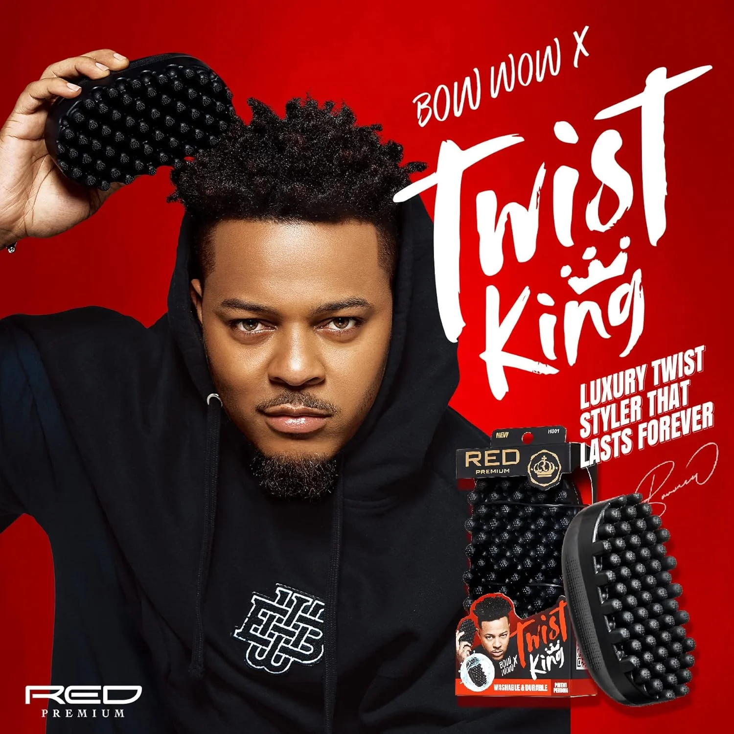 برس حالت دهنده چرخشی لوکس RED by Kiss Bow Wow X Twist King - برس با دوام و قابل شستشو برای فر آفریقایی، مناسب برای آرایشگران و استفاده روزانه، ایده آل برای موهای فر، مجعد و 4C برس حالت دهنده چرخشی لوکس RED by Kiss Bow Wow X Twist King - برس با دوام و قابل شستشو برای فر آفریقایی، مناسب برای آرایشگران و استفاده روزانه، ایده آل برای موهای فر، مجعد و 4C