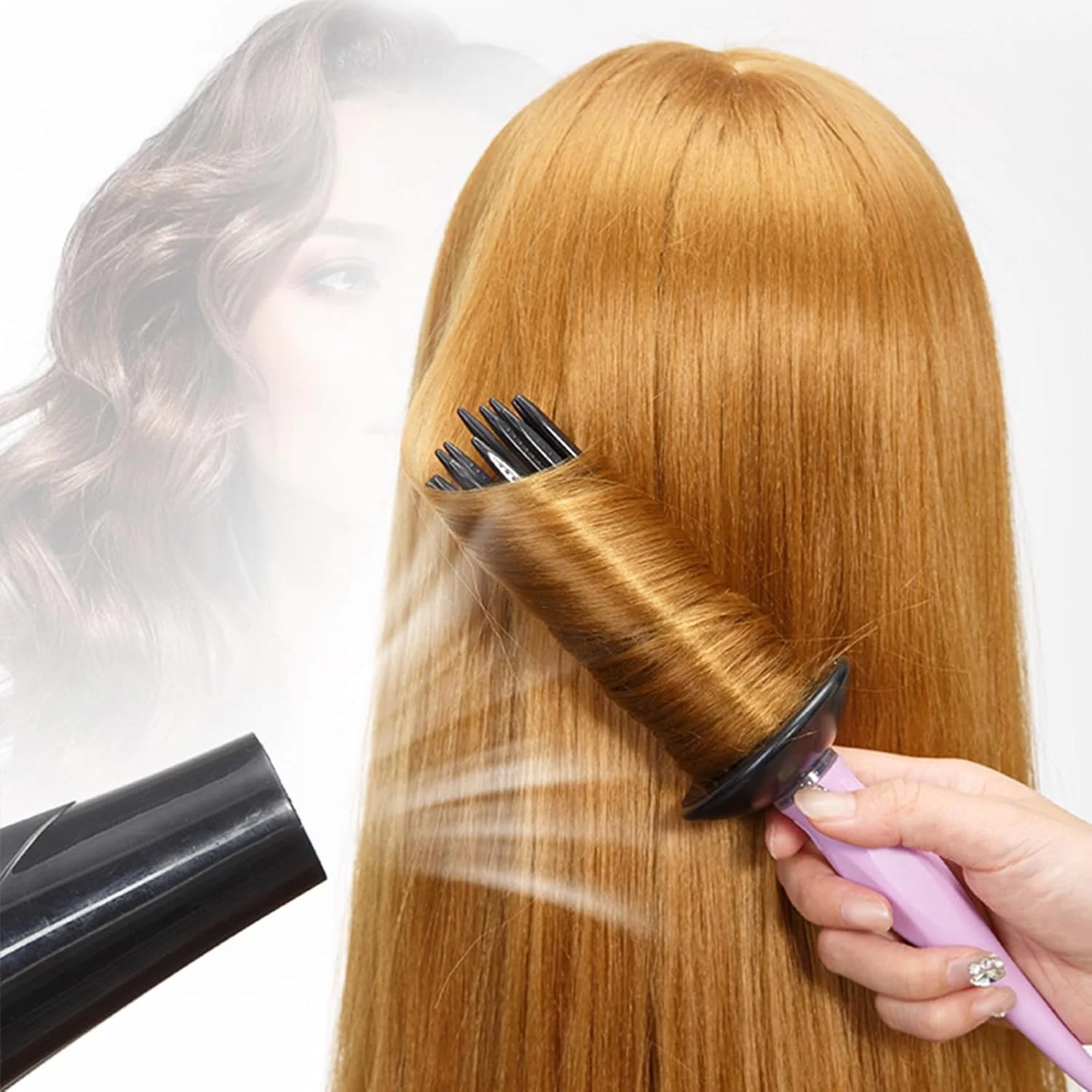 برس فر کننده مو QIANQJL، برس حالت دهنده موی فر، برس گرد موی فر، ابزار حالت دهنده مو مسافرتی، سبز برس فر کننده مو QIANQJL، برس حالت دهنده موی فر، برس گرد موی فر، ابزار حالت دهنده مو مسافرتی، سبز