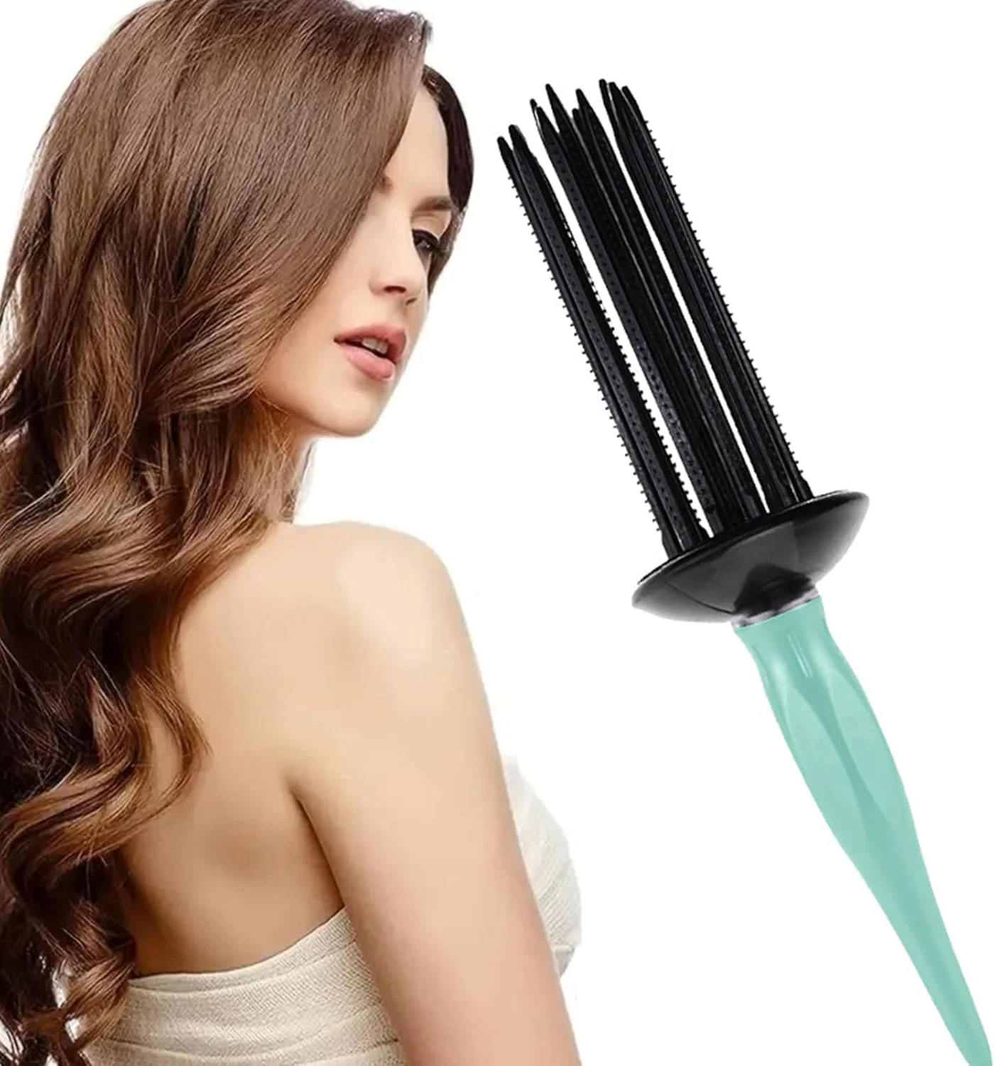 برس فر کننده مو QIANQJL، برس حالت دهنده موی فر، برس گرد موی فر، ابزار حالت دهنده مو مسافرتی، سبز برس فر کننده مو QIANQJL، برس حالت دهنده موی فر، برس گرد موی فر، ابزار حالت دهنده مو مسافرتی، سبز
