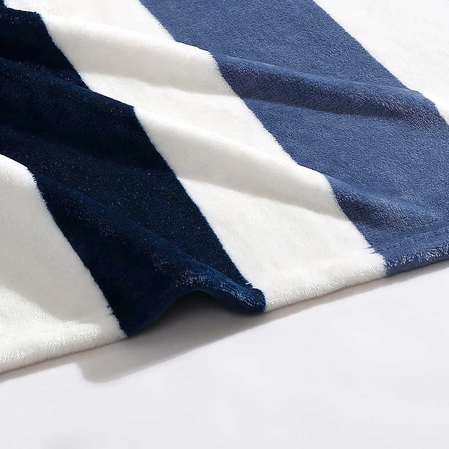 پتوی کوئین ناتیکا، فوق العاده نرم و لطیف، دکوراسیون منزل، مناسب تمام فصول (راه راه سایبانی سرمه ای، کوئین)