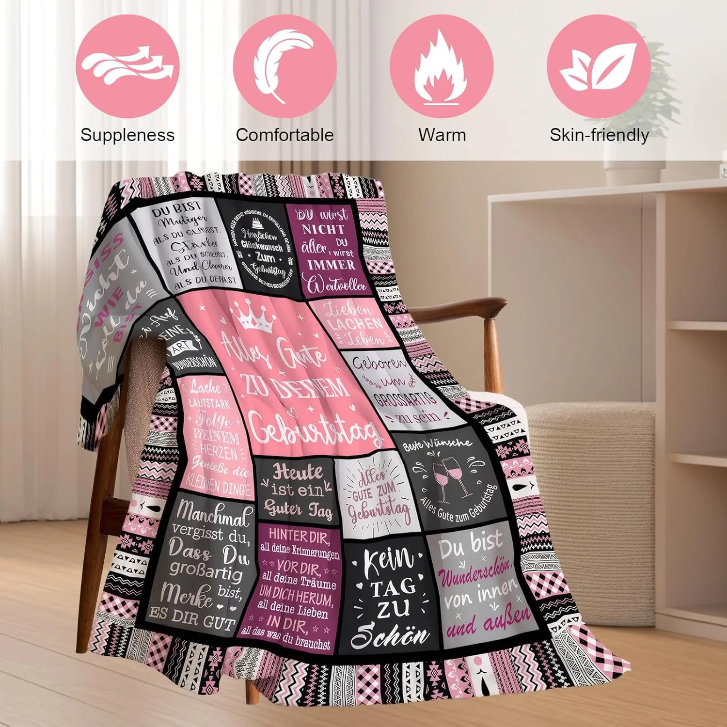 پتوی تزئینی تولدت مبارک Naapesi، پتوی پرتابی تولد 150x130 سانتی متر، پتوی دوستی، پتوی تولد برای زنان، پتوی پرتابی دخترانه، پتوی هدیه برای دوست، مادر، خواهر، مادربزرگ، همسر پتوی تزئینی تولدت مبارک Naapesi، پتوی پرتابی تولد 150x130 سانتی متر، پتوی دوستی، پتوی تولد برای زنان، پتوی پرتابی دخترانه، پتوی هدیه برای دوست، مادر، خواهر، مادربزرگ، همسر