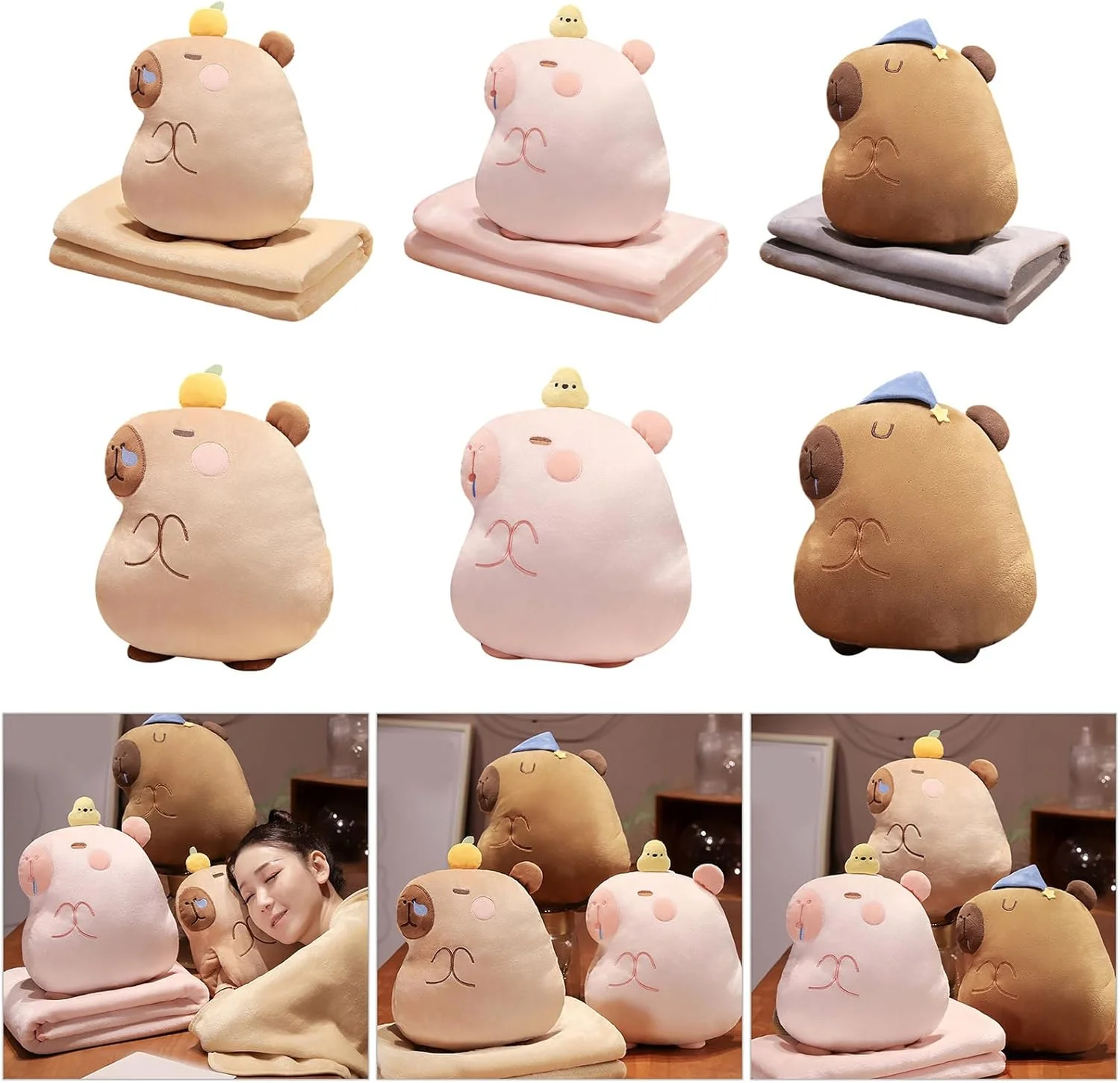 بالشت حیوانات کارتونی چند منظوره همراه با پتو، کوسن های نرم نخی برای صندلی، مناسب کودکان، نوجوانان و بزرگسالان بالشت حیوانات کارتونی چند منظوره همراه با پتو، کوسن های نرم نخی برای صندلی، مناسب کودکان، نوجوانان و بزرگسالان