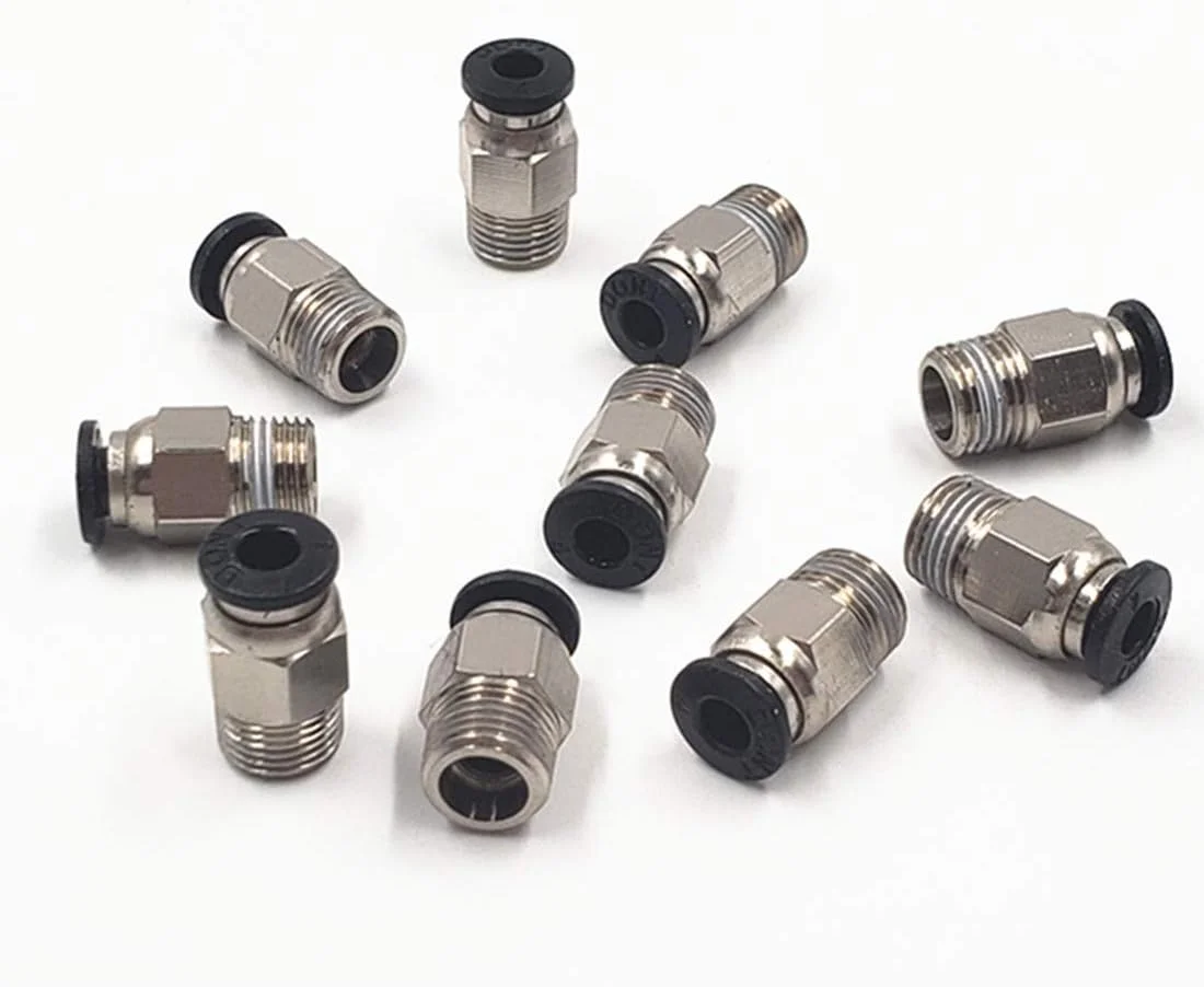 اتصالات پنوماتیک مستقیم نری PC4-M10 YFKJ0006 برای اکسترودر Bowden از راه دور E3D-V6 پرینتر سه بعدی (بسته 10 عددی)