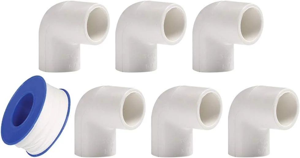 اتصالات زانویی 90 درجه PVC YOFASEN - 6 عدد اتصالات لوله کشی، 20 میلی متر - اتصال + زانویی