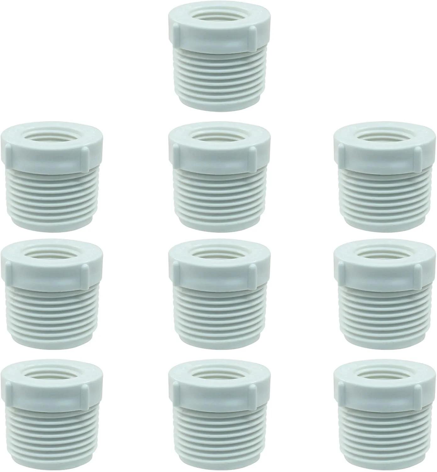 تبدیل بوشن کاهنده پی وی سی Zorveiio بسته 10 عددی، 1 اینچ رزوه نر به 1/2 اینچ رزوه ماده، اتصالات لوله پی وی سی برای اتصال لوله، سفید