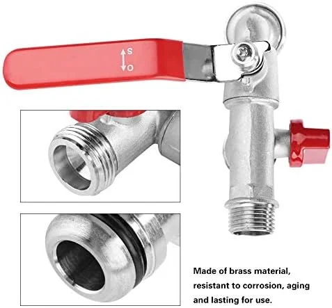 شیر آب برنجی دو طرفه Walfront (رزوه 1/2 اینچ، 1.6 مگاپاسکال)