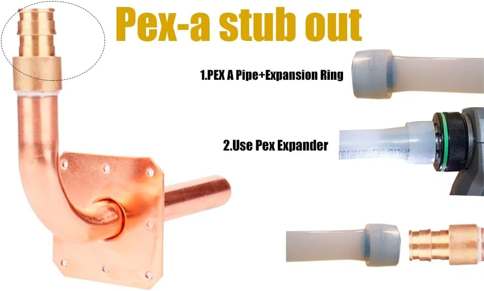 دسته 10 عددی اتصالات Pex-A انبساطی WHK، زانویی خروجی مسی با فلنج دیواری 1/2 اینچ در 6 اینچ دسته 10 عددی اتصالات Pex-A انبساطی WHK، زانویی خروجی مسی با فلنج دیواری 1/2 اینچ در 6 اینچ