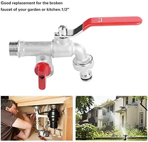 شیر آب برنجی دو طرفه Walfront (رزوه 1/2 اینچ، 1.6 مگاپاسکال)