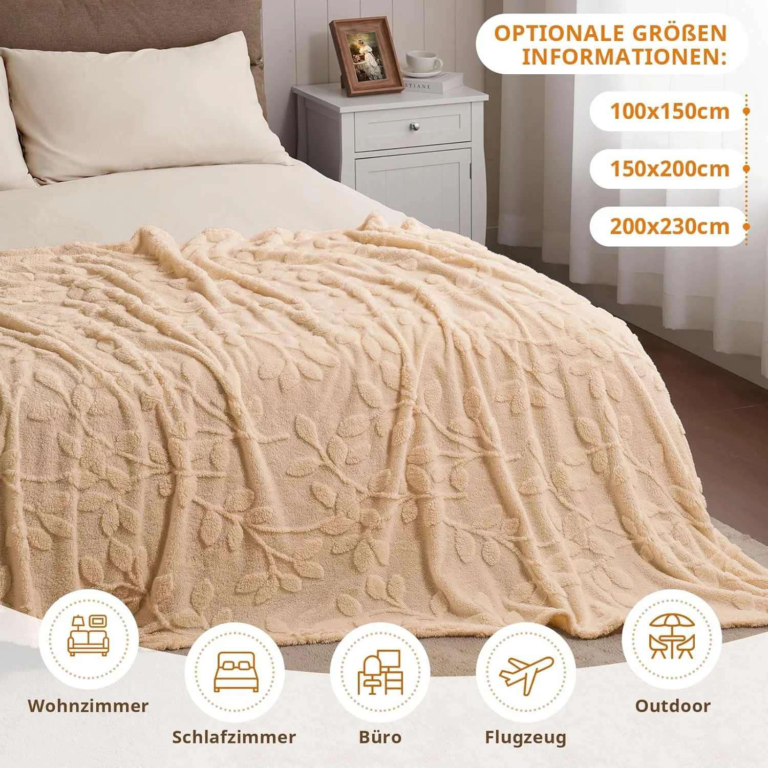 پتوی نرم و لطیف میاکر، 100 × 150 سانتی متر، روانداز، پتوی مبل، پتوی پشمی نرم و گرم برای تخت و کاناپه، اتاق نشیمن و پتوهای نوازشی، پتو (برگ بژ قهوه ای، عرض 200 × طول 230 سانتی متر) پتوی نرم و لطیف میاکر، 100 × 150 سانتی متر، روانداز، پتوی مبل، پتوی پشمی نرم و گرم برای تخت و کاناپه، اتاق نشیمن و پتوهای نوازشی، پتو (برگ بژ قهوه ای، عرض 200 × طول 230 سانتی متر)