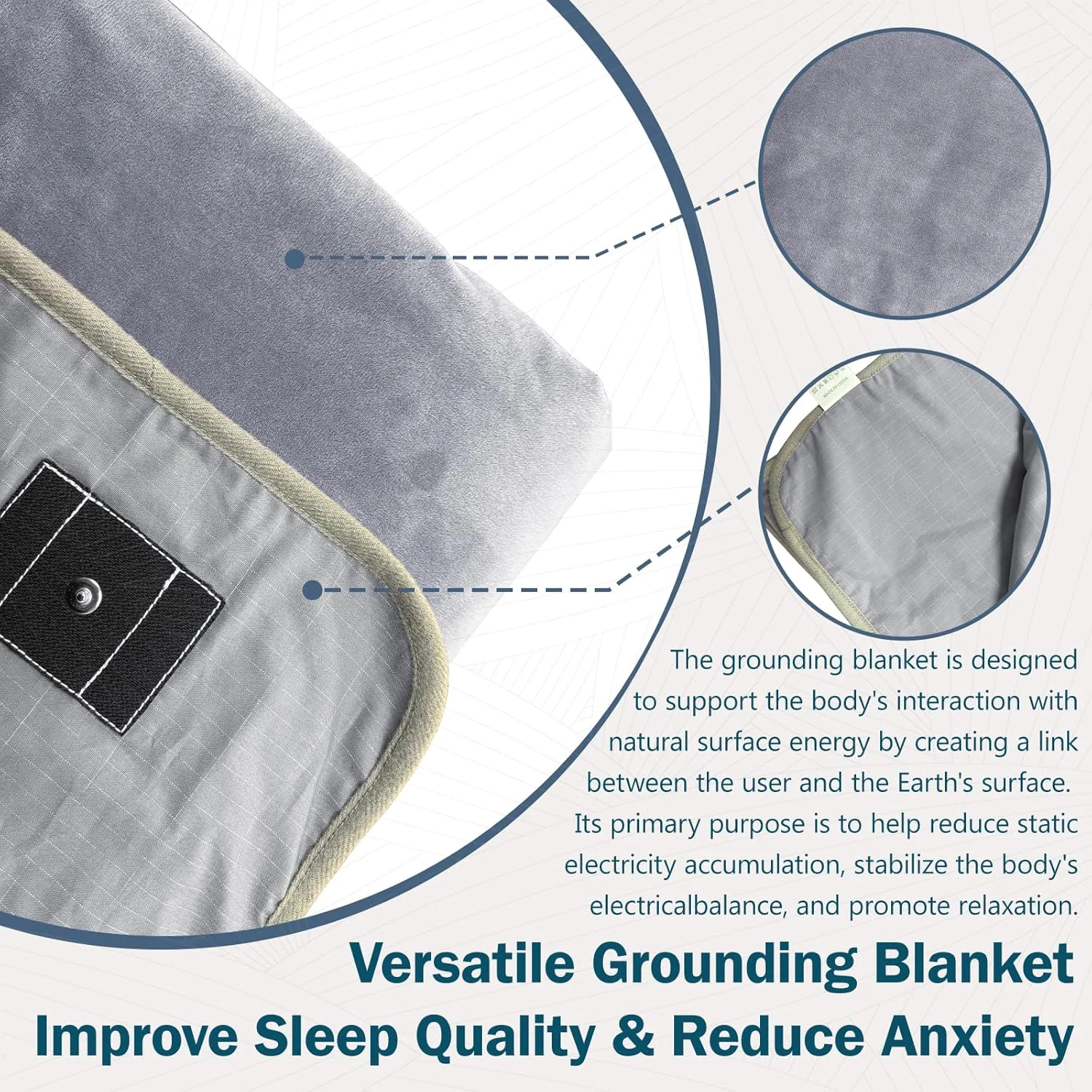 پتوی اتصال به زمین MINPWNP - پتوی زمینی 150x200 سانتی متر با پشم گوسفند و 5% الیاف نقره، اتصال مجدد به انرژی زمین، بهبود خواب، کاهش استرس - برای خانه، دفتر و مسافرت (خاکستری) پتوی اتصال به زمین MINPWNP - پتوی زمینی 150x200 سانتی متر با پشم گوسفند و 5% الیاف نقره، اتصال مجدد به انرژی زمین، بهبود خواب، کاهش استرس - برای خانه، دفتر و مسافرت (خاکستری)