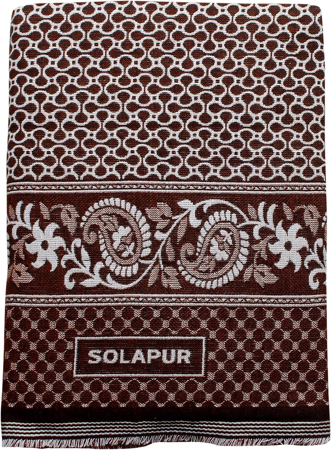 Mandhania Mayur Solapur Chaddar 100% Cotton Dailyuse Single Bed Blanket Pack of 2 Brown & Green Mandhania Mayur Solapur Chaddar 100% Cotton Dailyuse Single Bed Blanket Pack of 2 Brown & Green