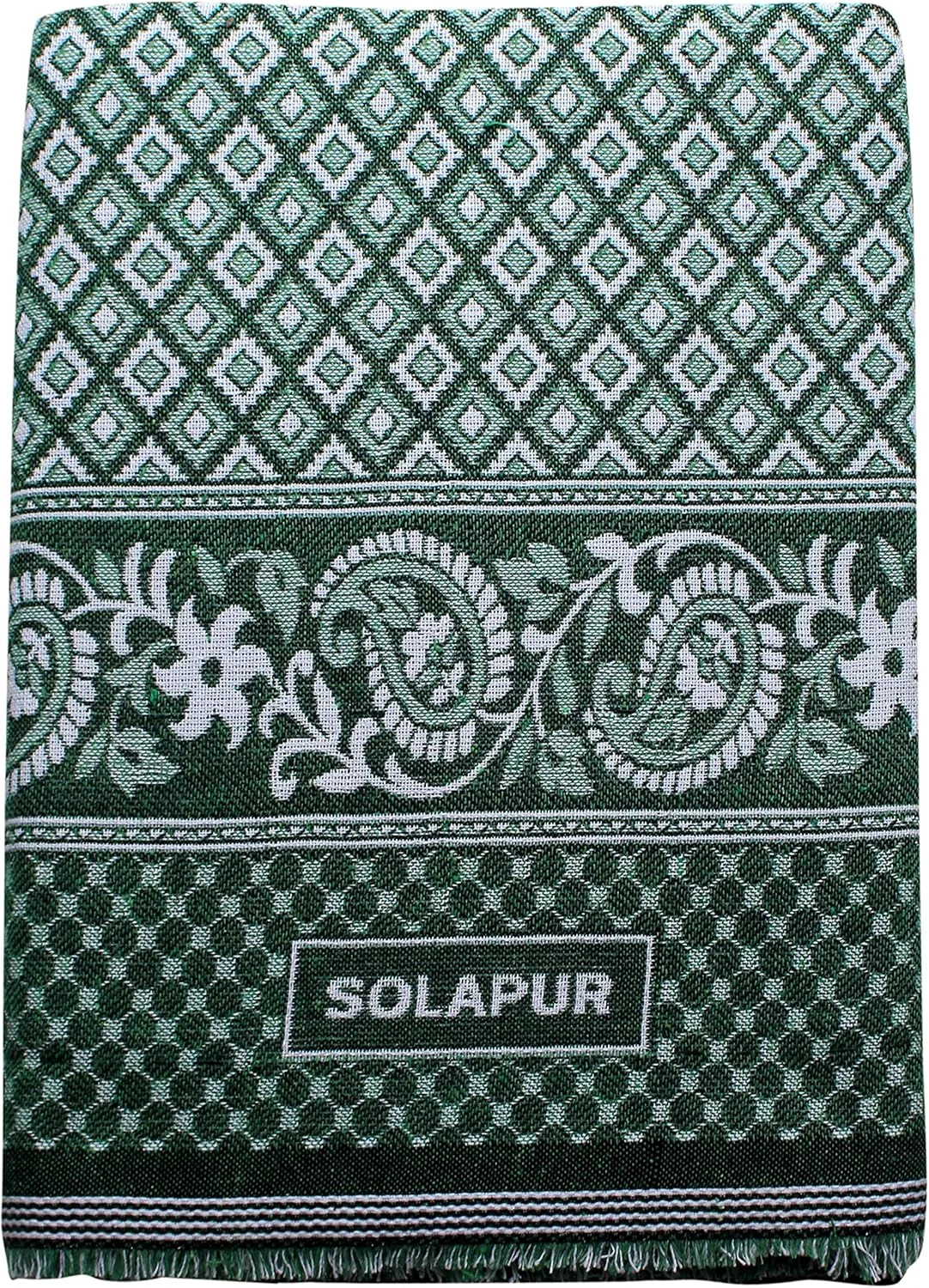 Mandhania Mayur Solapur Chaddar 100% Cotton Dailyuse Single Bed Blanket Pack of 2 Brown & Green Mandhania Mayur Solapur Chaddar 100% Cotton Dailyuse Single Bed Blanket Pack of 2 Brown & Green