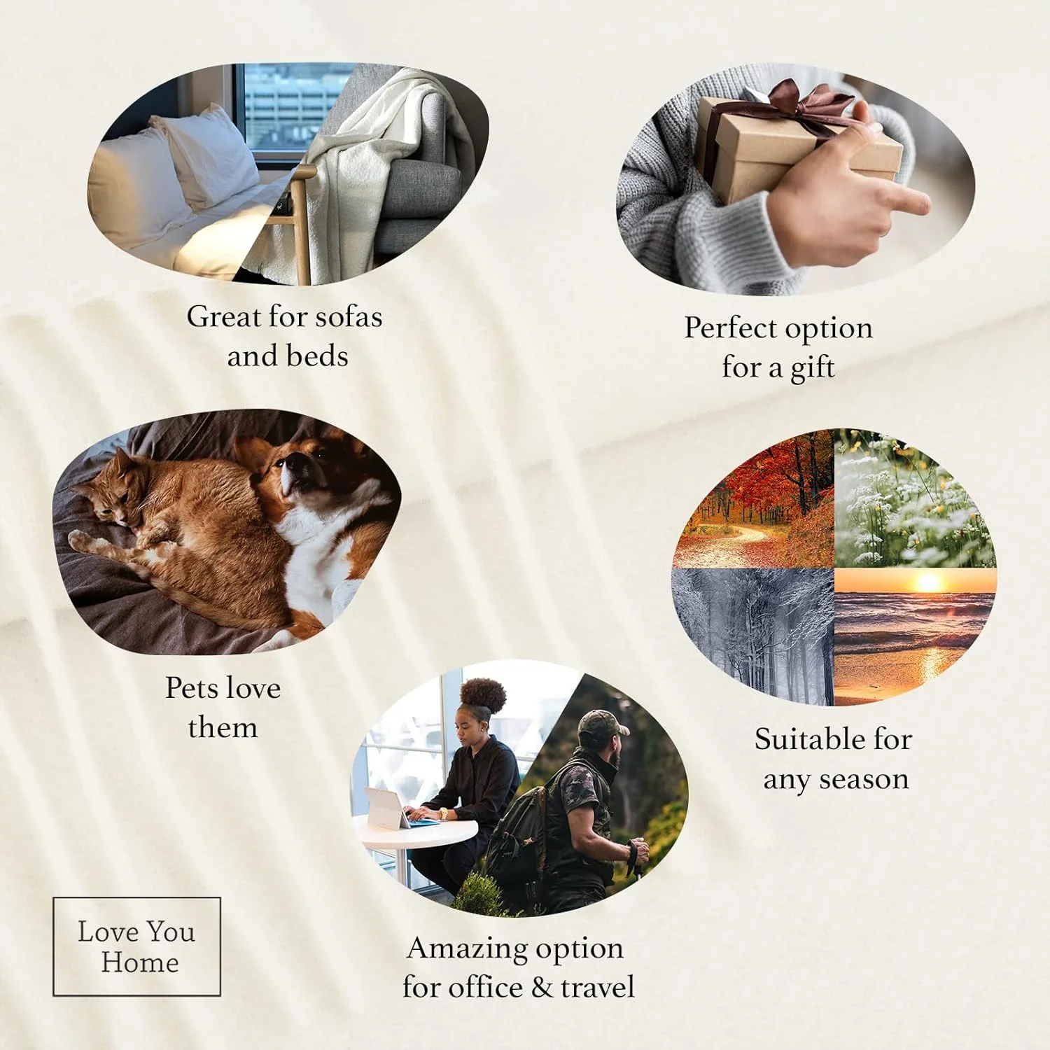 پتو کشمیری LYHome با پشم مرینوس - شال مبل، رو تختی و روکش بزرگ مبل، پتوهای گرم و فوق العاده نرم برای مبل و صندلی، پتوهای پیک نیک تک نفره و دو نفره سایز 140x200 سانتی متر، طرح شاه ماهی سفید