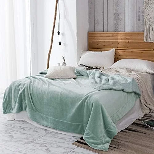 پتوی پشم گوسفند نرم و راحت LUBOSE، پتوی دو لایه فلانل، پتوی مبل، پتوی تخت، پتوی گرم (100 * 120 سانتی متر، سبز روشن) پتوی پشم گوسفند نرم و راحت LUBOSE، پتوی دو لایه فلانل، پتوی مبل، پتوی تخت، پتوی گرم (100 * 120 سانتی متر، سبز روشن)