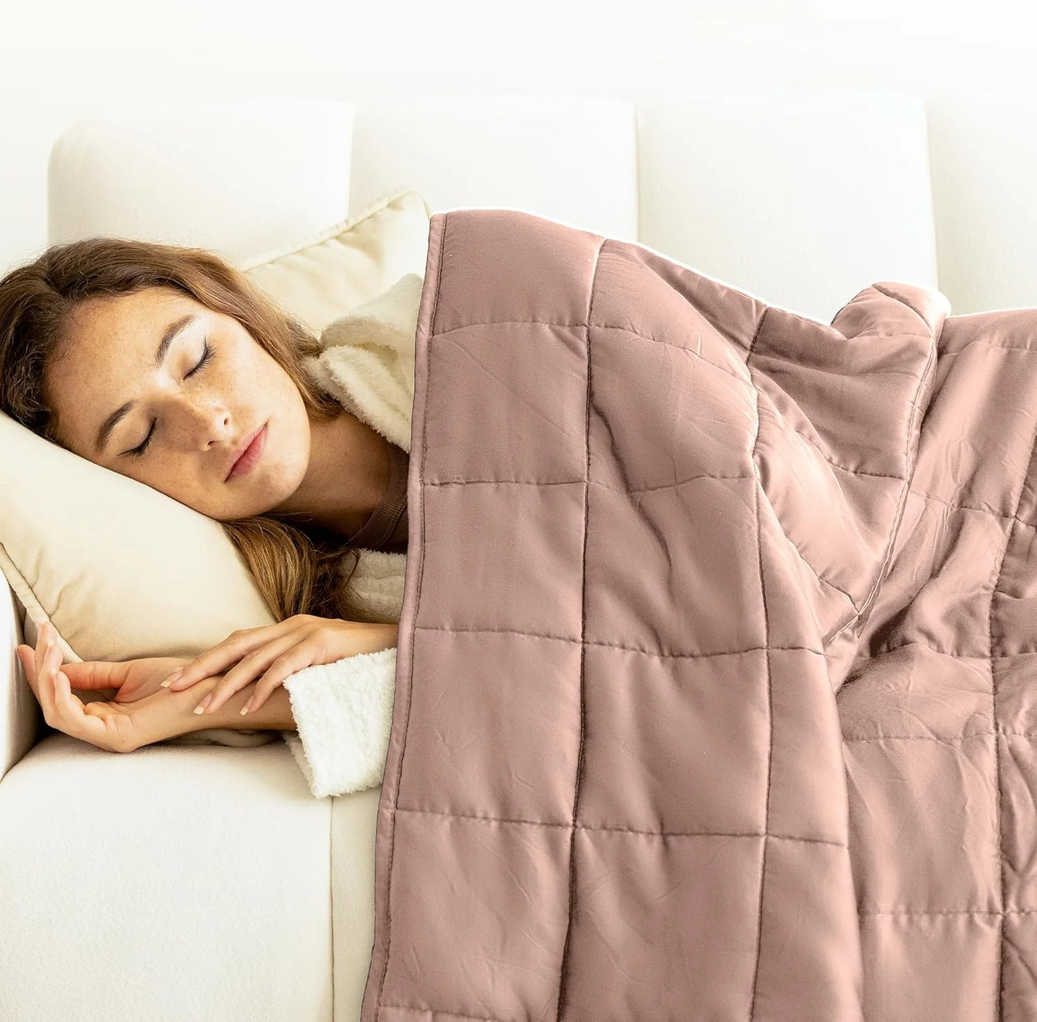 پتوی سنگین لونا [پتوی خنک کننده بامبو ابریشمی برای بزرگسالان] 100% لایوسل با کیفیت عالی | پتوی خنک کننده قابل تنفس برای تمام فصول [9 کیلوگرم - کوئین - 152cm x 203cm] [رنگ سرخ]