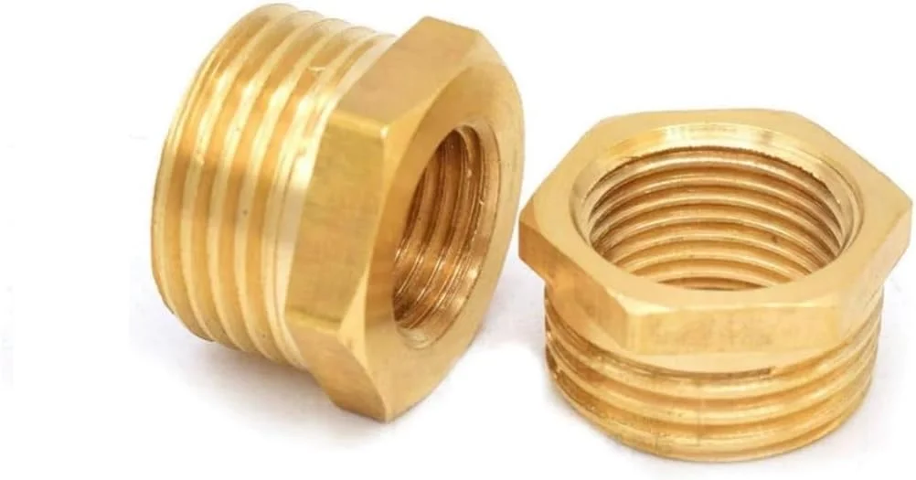 اتصالات برنجی VITION، بسته 2 عددی، تبدیل 1 اینچ نر به 1/2 اینچ ماده BSP، بوشن کاهنده برای اتصالات لوله