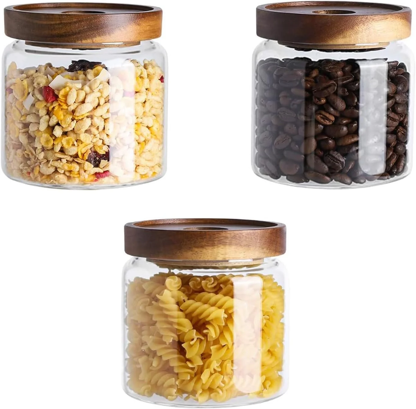 ست 3 عددی ظروف شیشه ای ذخیره سازی جورونب، ظروف نگهداری مواد غذایی درب بامبو، شیشه های شفاف برای انبار، آشپزخانه، آرد، شکر، چای، قهوه، تنقلات، ادویه جات و گیاهان دارویی، 3 عدد 500 میلی لیتری ست 3 عددی ظروف شیشه ای ذخیره سازی جورونب، ظروف نگهداری مواد غذایی درب بامبو، شیشه های شفاف برای انبار، آشپزخانه، آرد، شکر، چای، قهوه، تنقلات، ادویه جات و گیاهان دارویی، 3 عدد 500 میلی لیتری