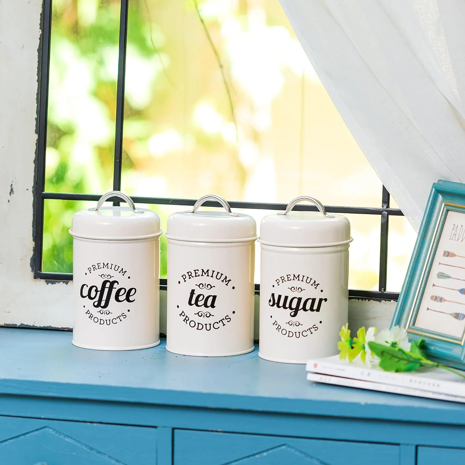 ظروف حبوبات درب دار ایده گالا، ست ظروف نگهدارنده مواد غذایی برای قهوه، چای، شکر، آبنبات، غلات، ادویه جات، نظم دهنده آشپزخانه و نگهداری مواد غذایی (سفید شیری) ظروف حبوبات درب دار ایده گالا، ست ظروف نگهدارنده مواد غذایی برای قهوه، چای، شکر، آبنبات، غلات، ادویه جات، نظم دهنده آشپزخانه و نگهداری مواد غذایی (سفید شیری)