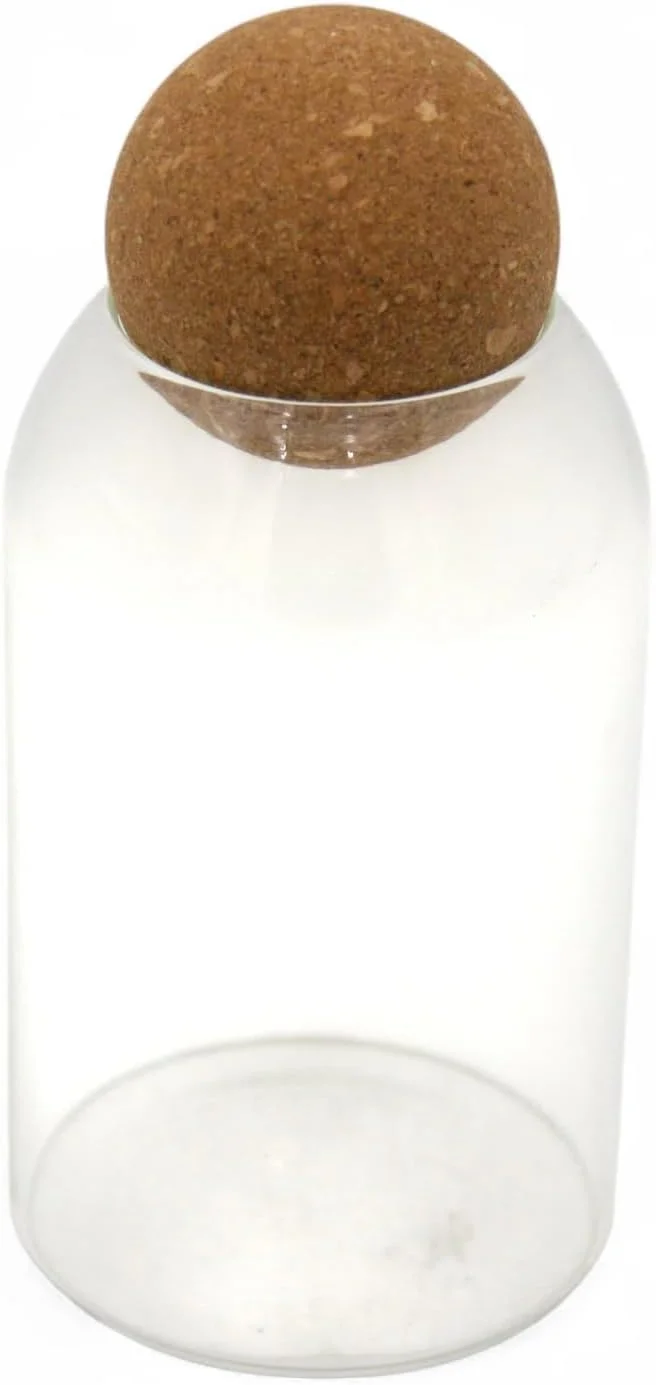 ست ۴ تکه ظروف شیشه ای مینیمالیستی هامز آیدیاز با درب چوب پنبه ای گرد - ظروف نگهداری سازگار با محیط زیست برای چای، دانه های قهوه، ادویه جات، گیاهان یا نمایش تزئینی ست ۴ تکه ظروف شیشه ای مینیمالیستی هامز آیدیاز با درب چوب پنبه ای گرد - ظروف نگهداری سازگار با محیط زیست برای چای، دانه های قهوه، ادویه جات، گیاهان یا نمایش تزئینی